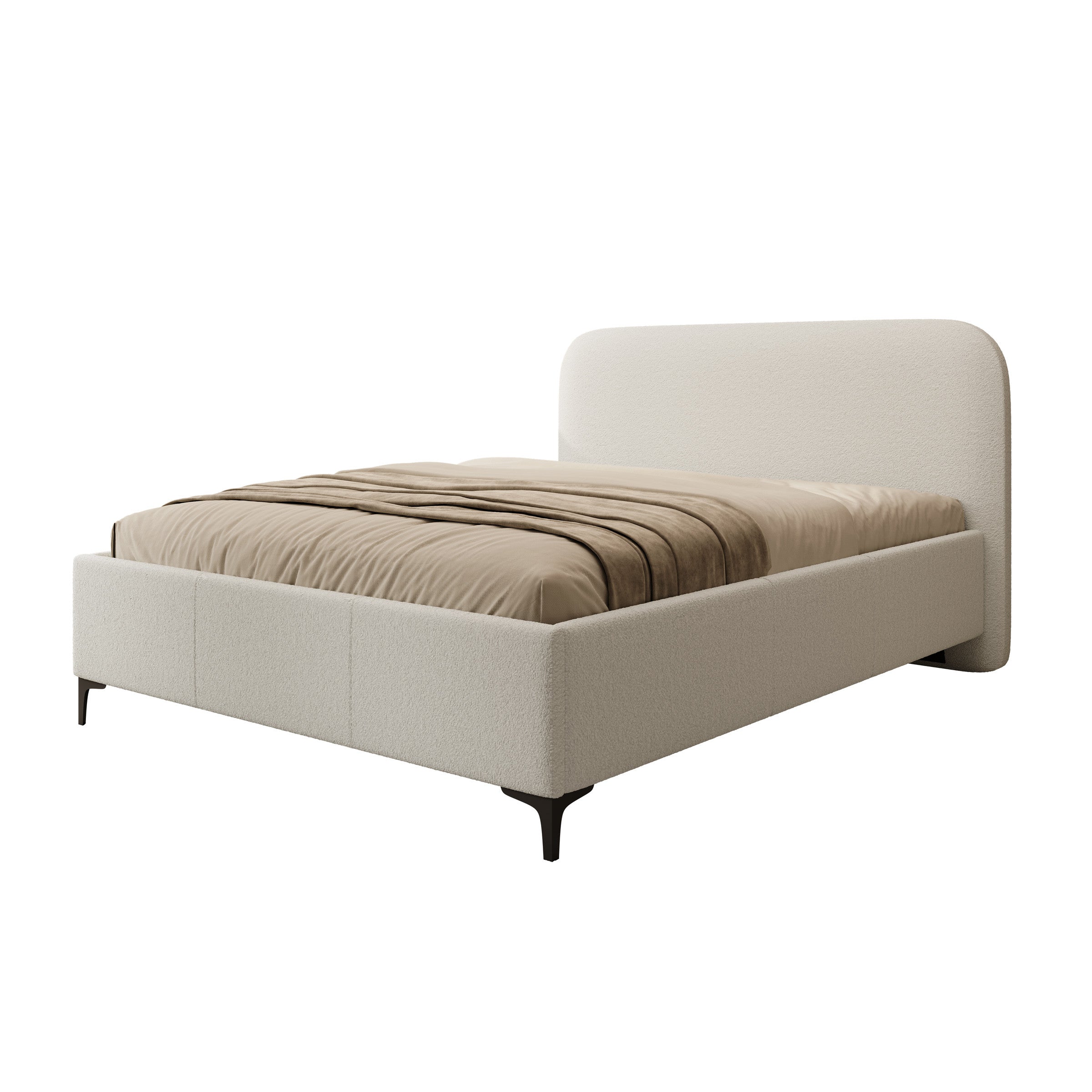 Helsink - Tweepersoonsbed - Teddystof beige - 160x200 cm