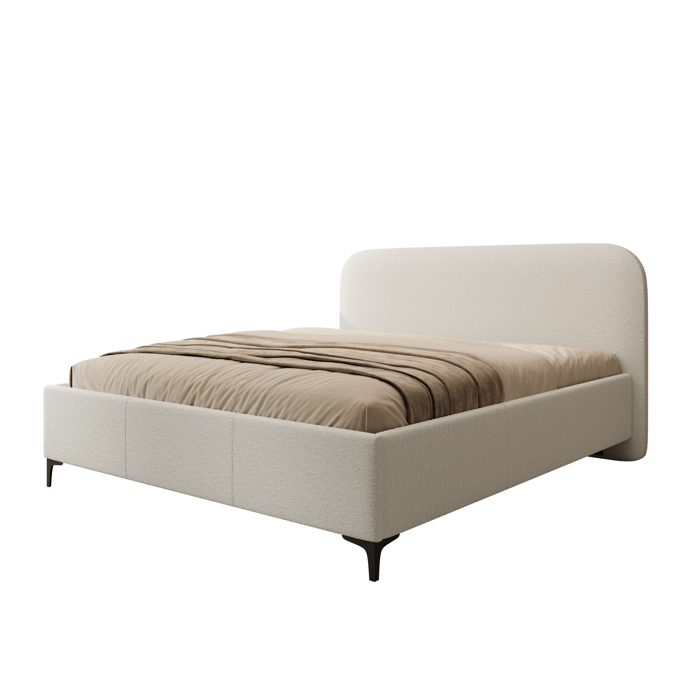 Helsink - Tweepersoonsbed - Teddystof beige - 180x200 cm