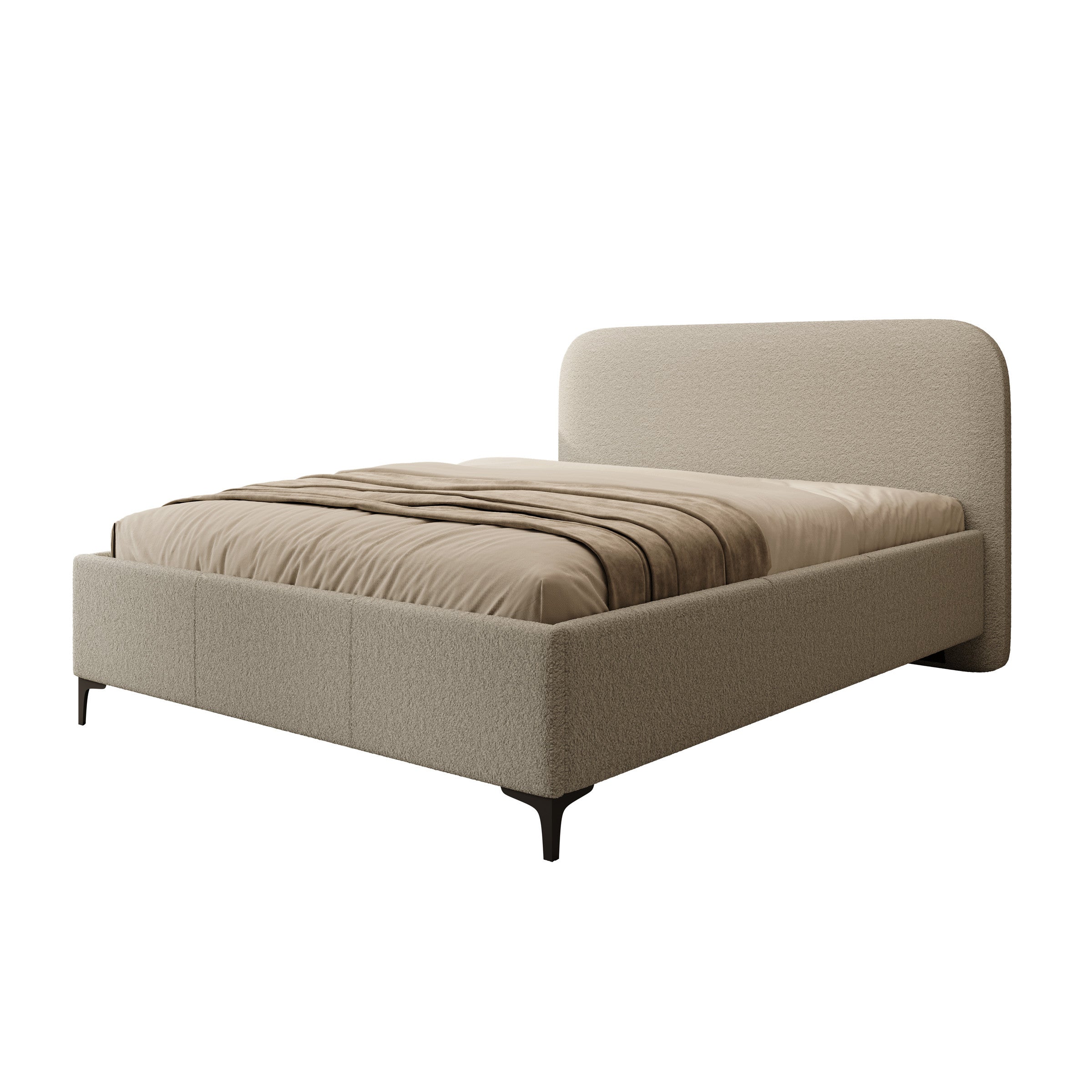 Helsink - Tweepersoonsbed - Teddystof grijs - 160x200 cm
