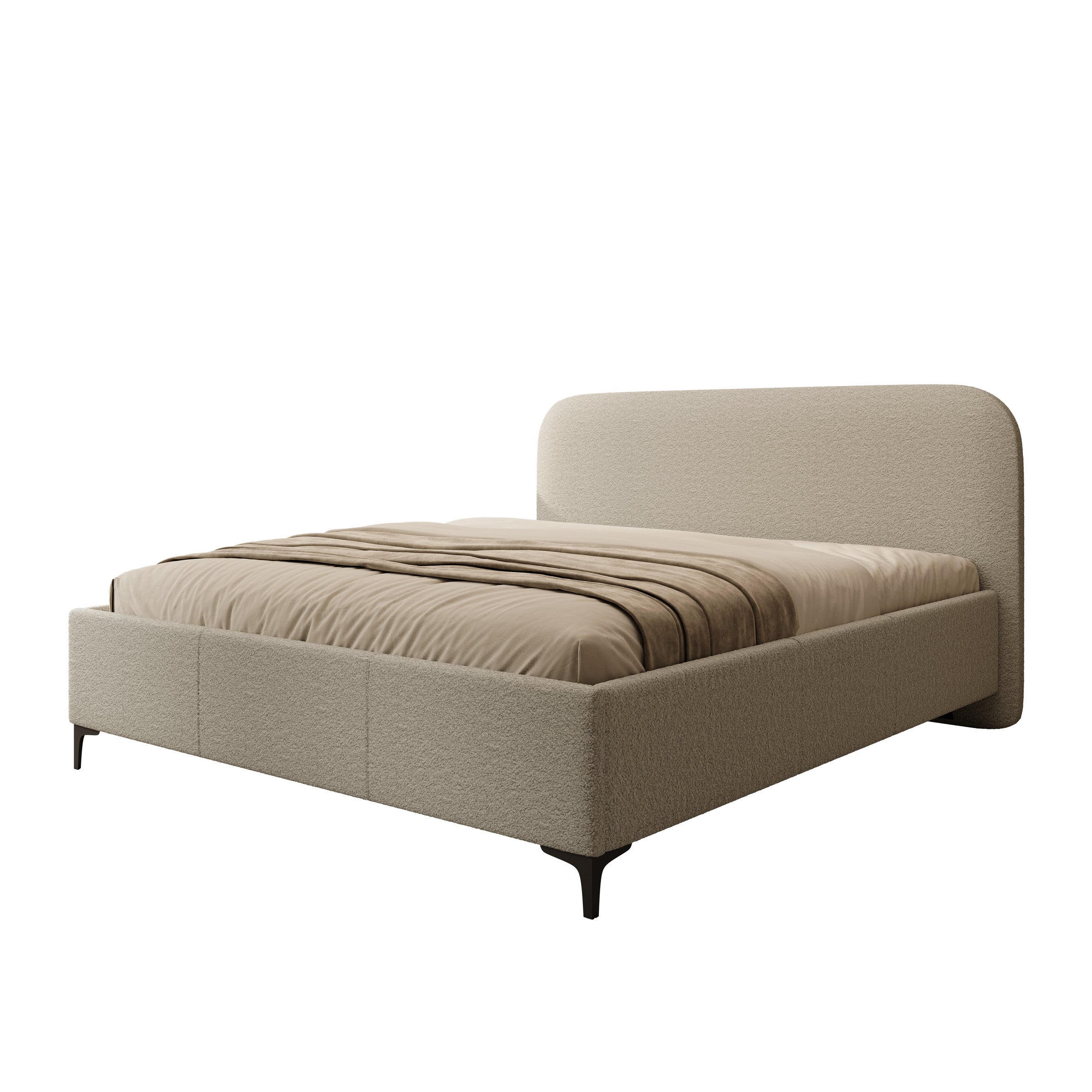 Helsink - Tweepersoonsbed - Teddystof grijs - 180x200 cm
