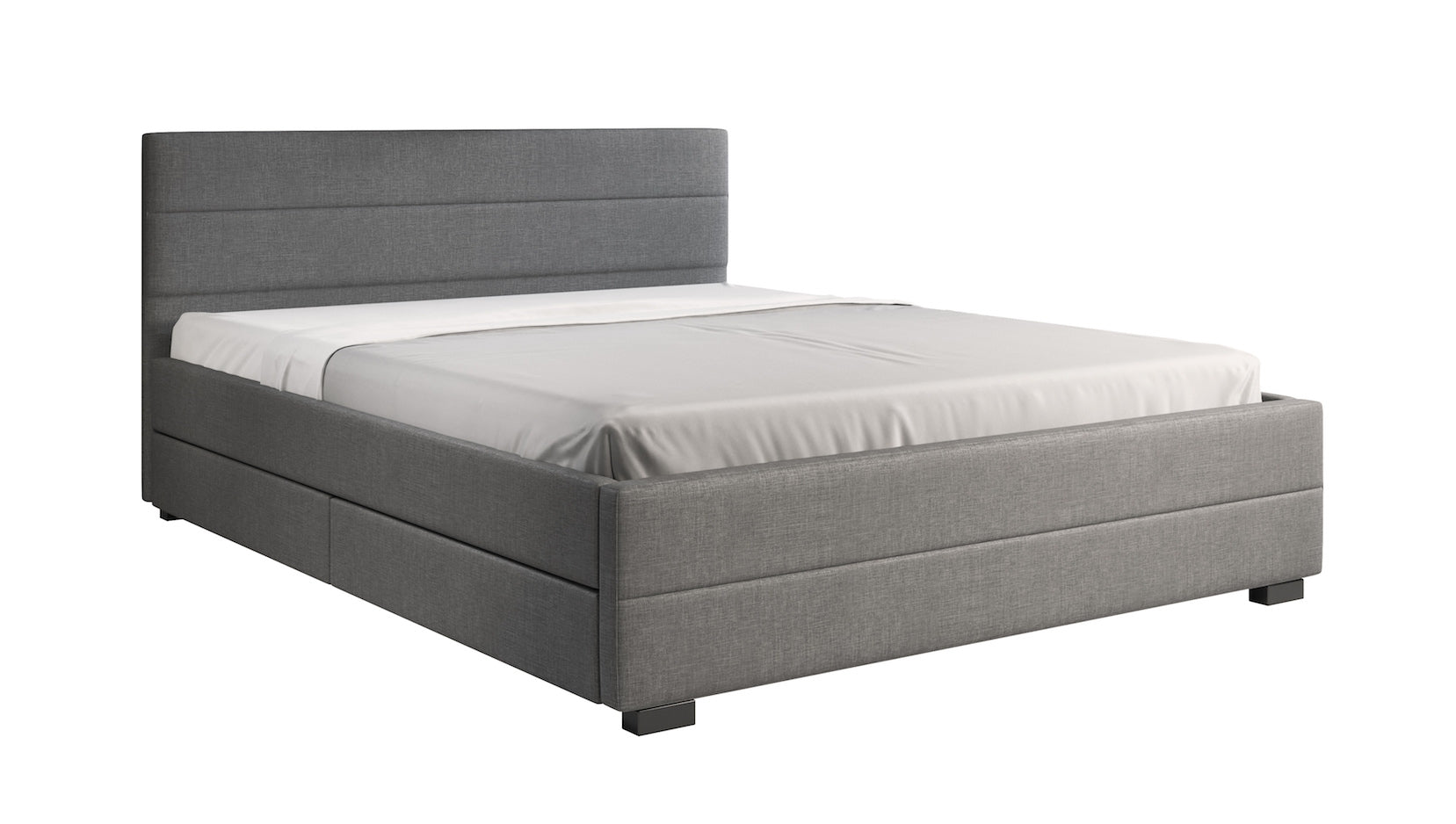 Loox - Tweepersoonsbed met 4 lades - Stof grijs - 160x200 cm
