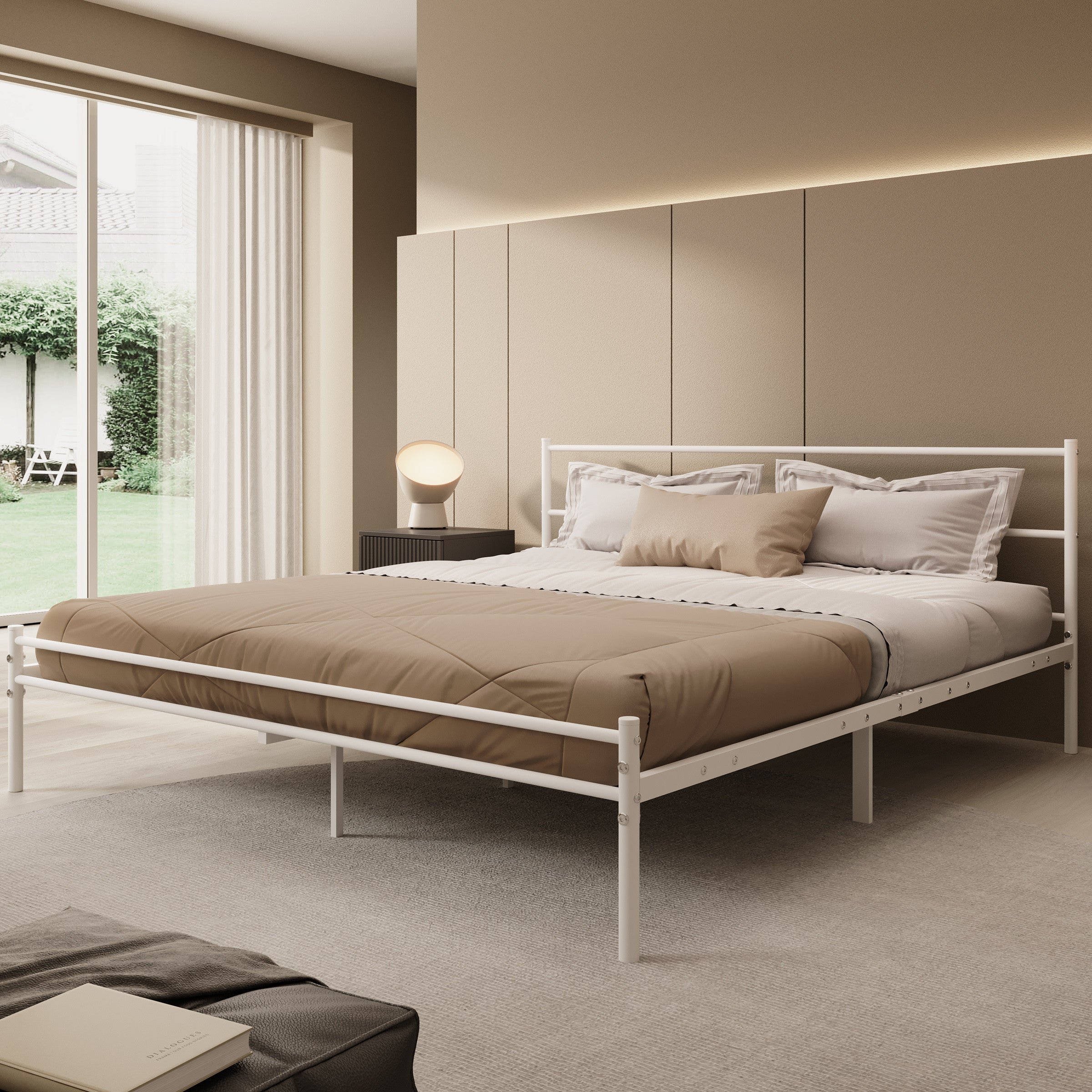Manta - Tweepersoonsbed - Metaal wit - 180x200 cm