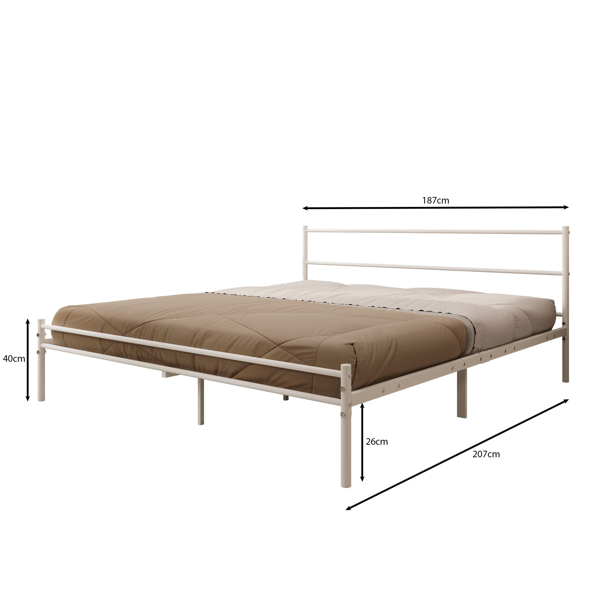 Manta - Tweepersoonsbed - Metaal wit - 180x200 cm