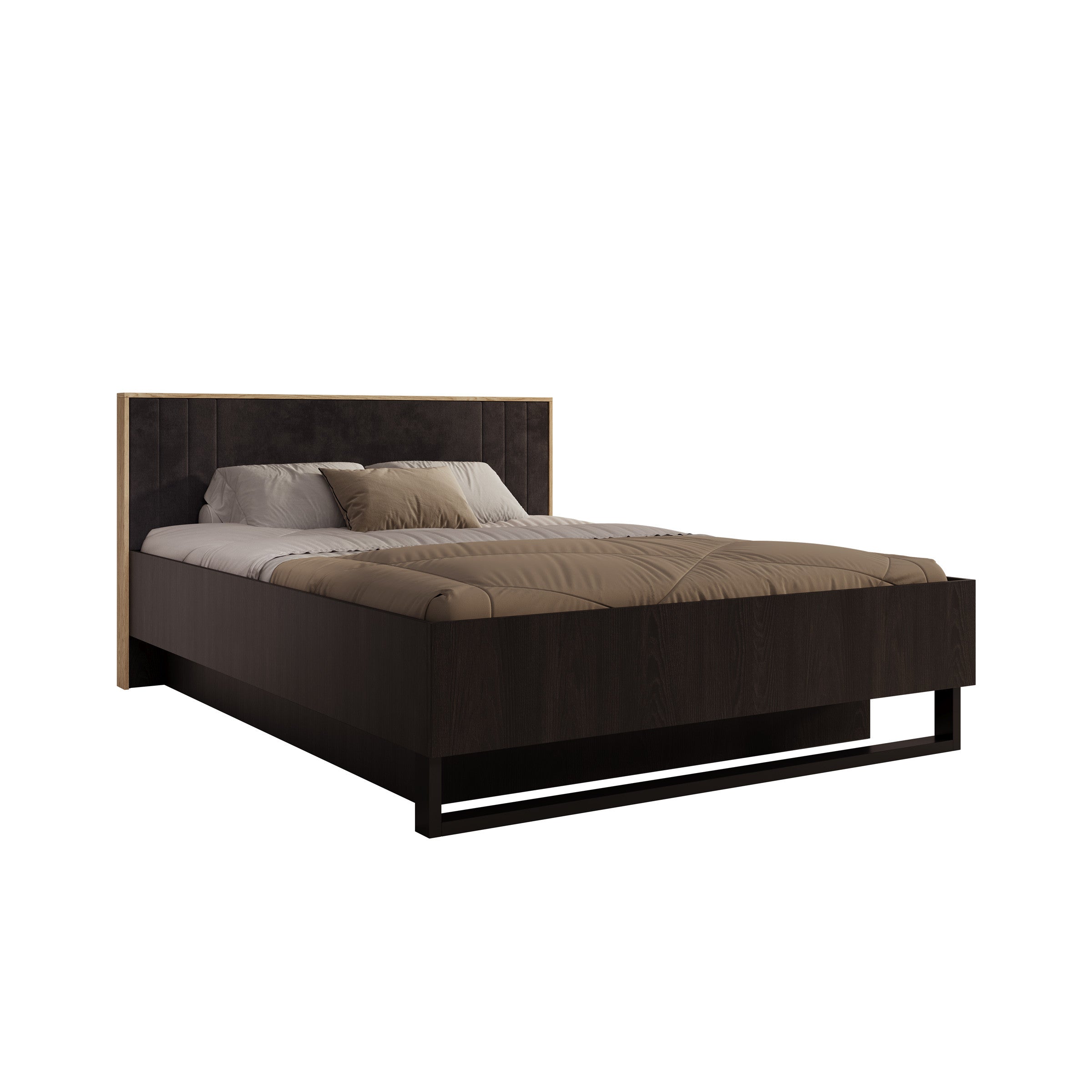 Monor - Tweepersoonsbed met opbergruimte - Zwart - 160x200 cm