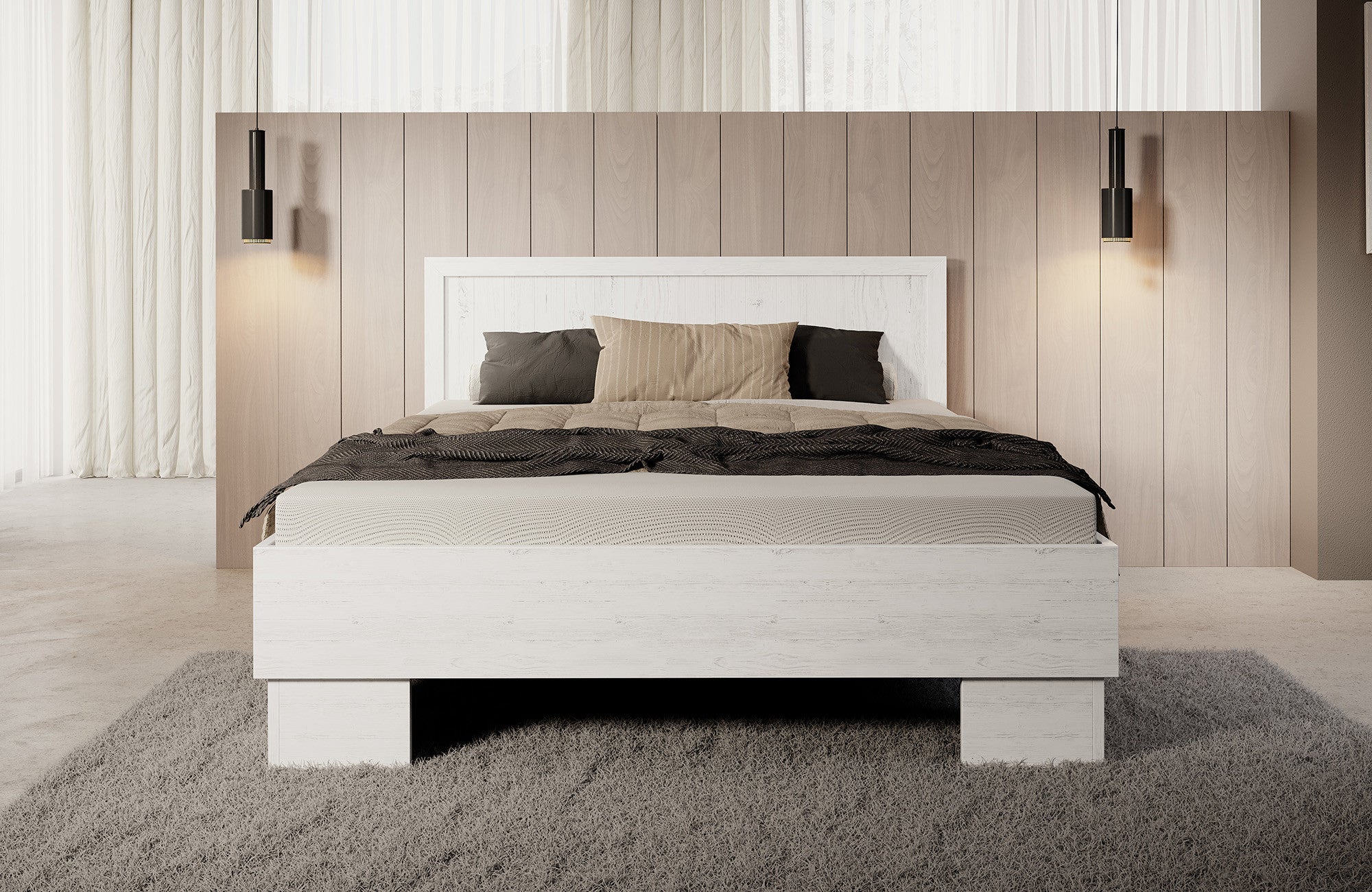 Parello - Tweepersoonsbed - Wit - 160x200 cm