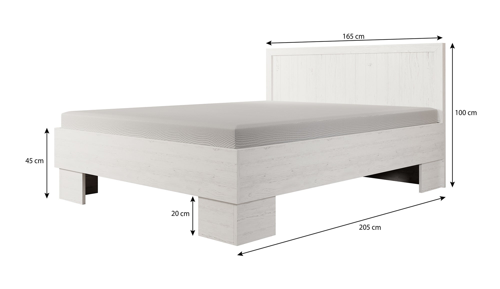 Parello - Tweepersoonsbed - Wit - 160x200 cm