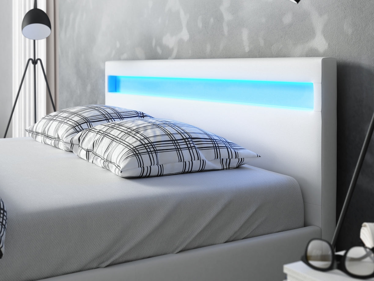LIVLUX Bed van 140 x 200 cm, met ledverlichting en USB-poort, gevoerd tweepersoonsbed met opbergruimte en hoofdeinde, voor volwassenen en jongeren, fluweel (beige, 140 x 200 cm LIVLUX Bed van 140 x 200 cm, met ledverlichting en USB-poort, gevoerd tweepersoonsbed met opbergruimte en hoofdeinde, voor volwassenen en jongeren, fluweel (beige, 140 x 200 cm