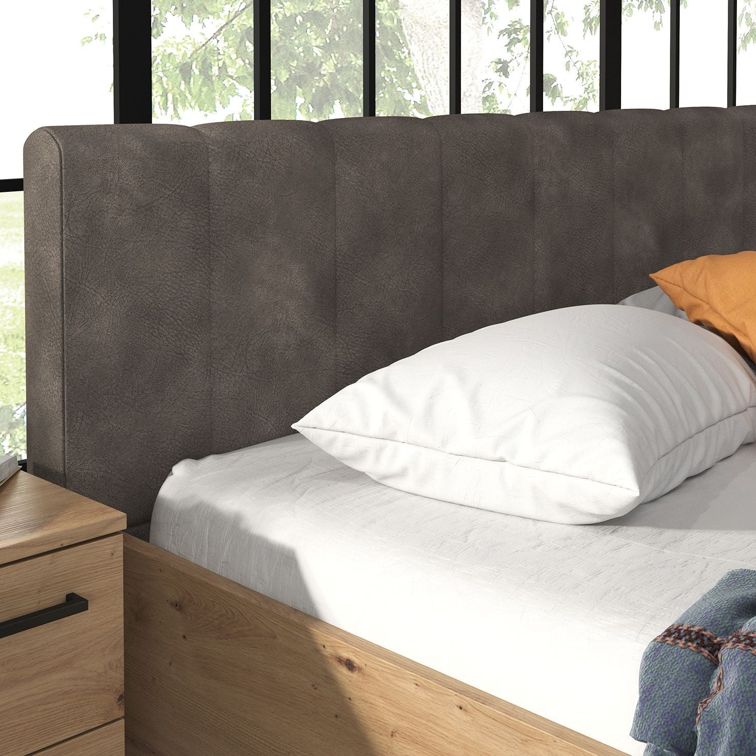 Slaapkamer Saturn - Eiken - Zwart - 180 - Groot