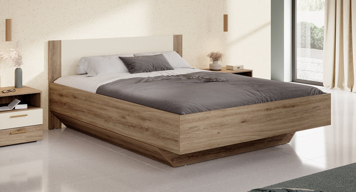 Valduz - Tweepersoonsbed - Eiken - 160x200 cm