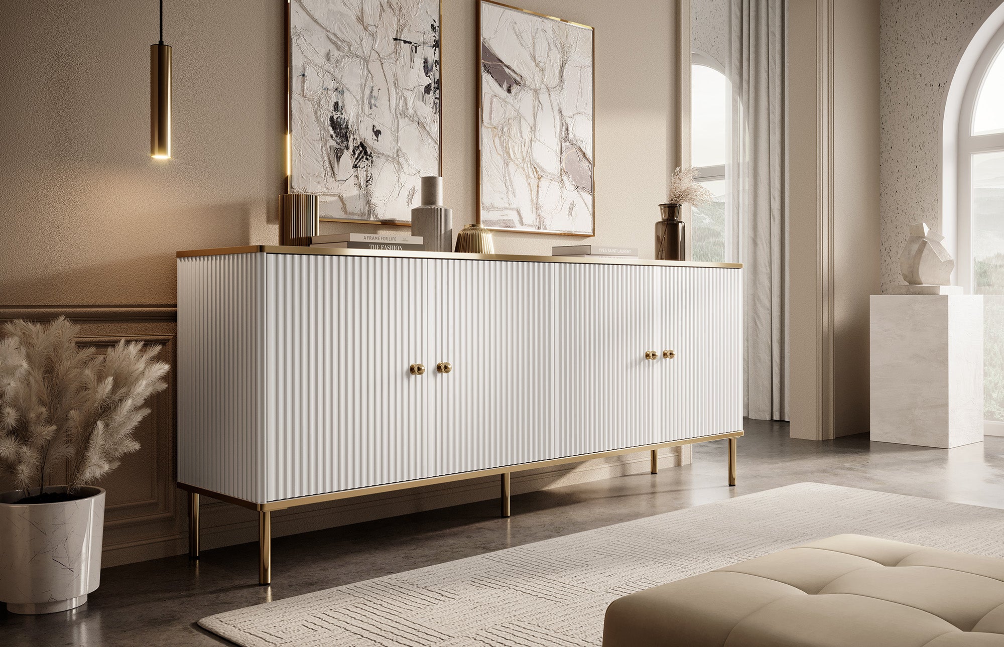 Vanty - Dressoir - Wit - 182x40x75 cm