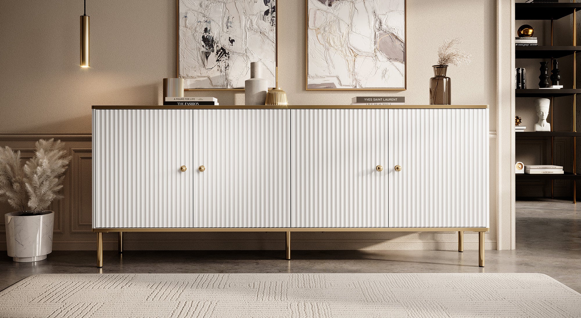 Vanty - Dressoir - Wit - 182x40x75 cm