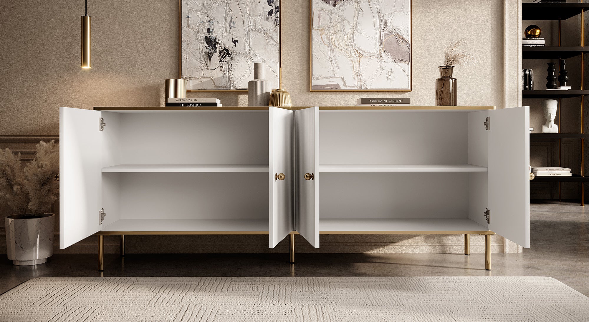 Vanty - Dressoir - Wit - 182x40x75 cm