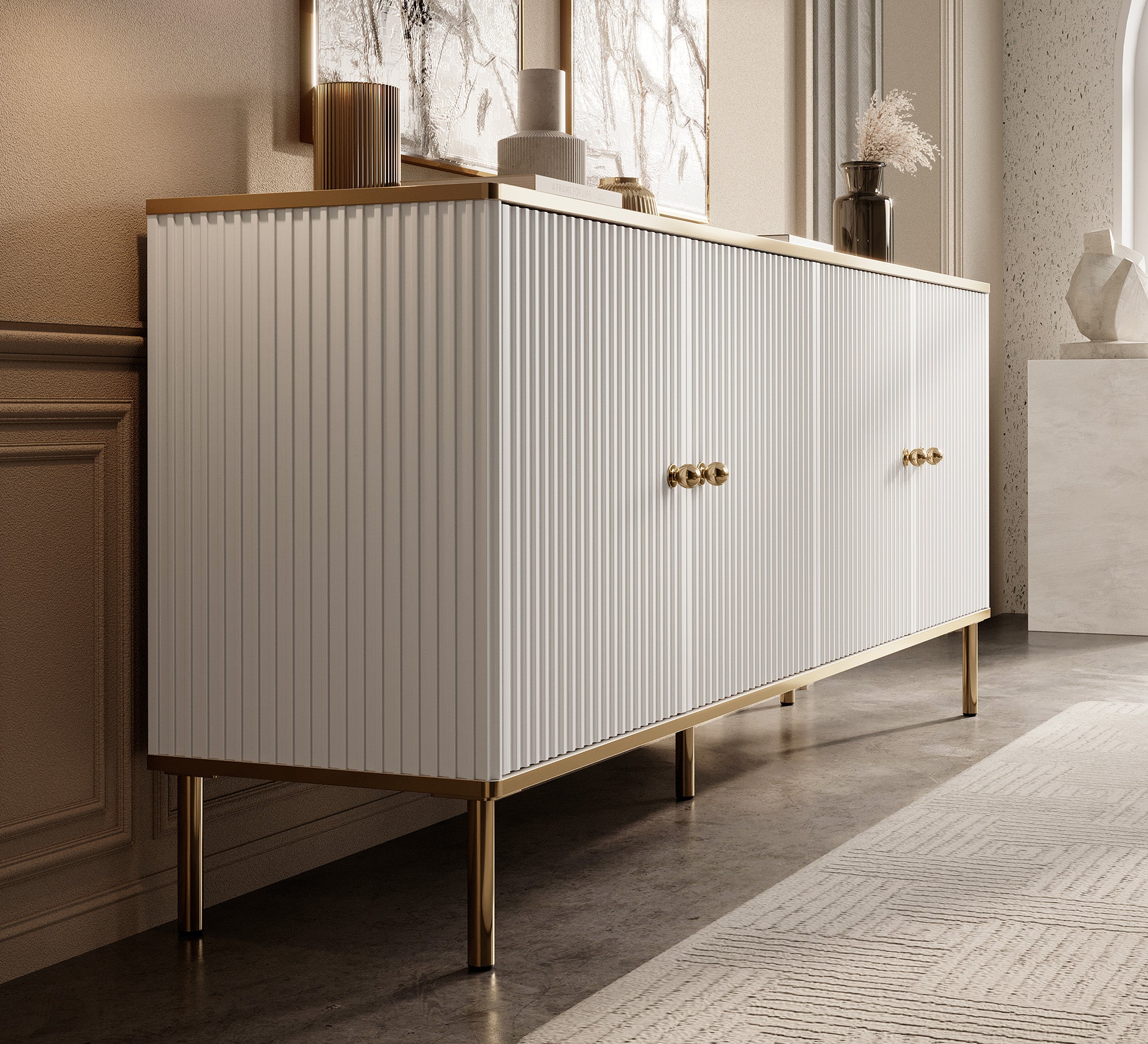 Vanty - Dressoir - Wit - 182x40x75 cm
