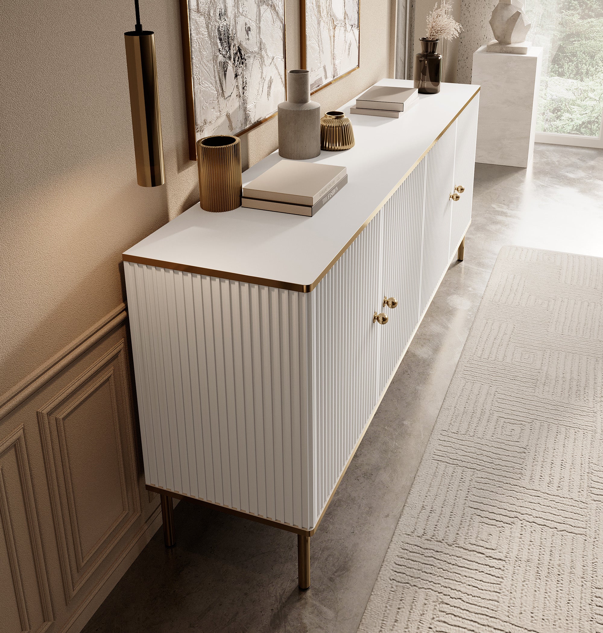 Vanty - Dressoir - Wit - 182x40x75 cm