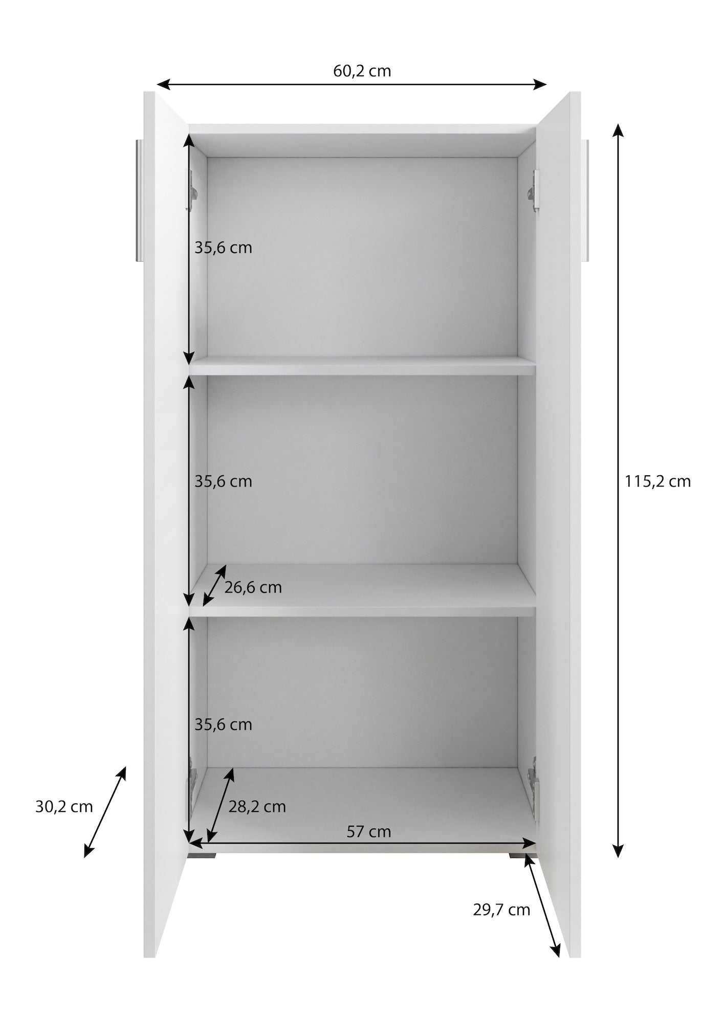 Vida 1 - Dressoir - Wit - 60x32x115 cm