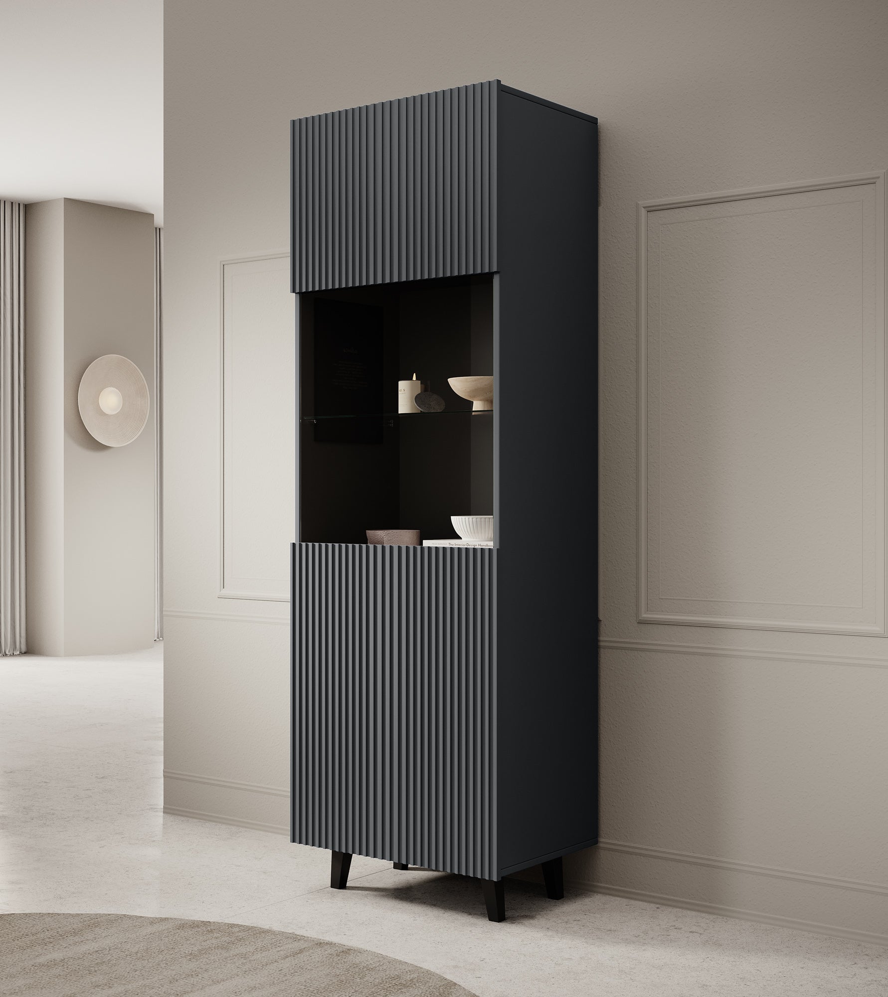 Vintar - Vitrinekast - Antraciet - 60x42x183 cm
