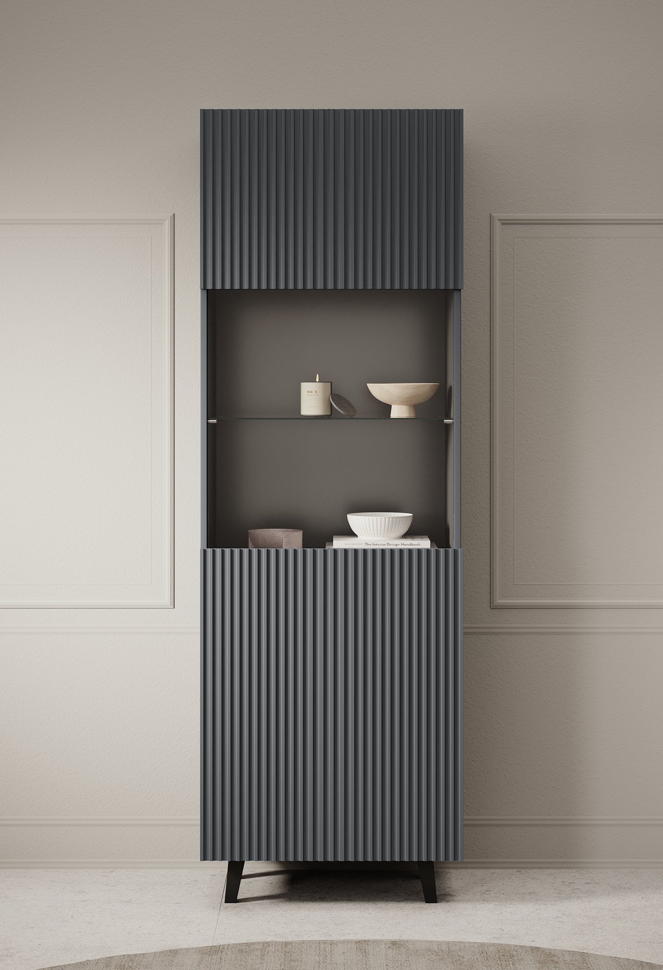 Vintar - Vitrinekast - Antraciet - 60x42x183 cm