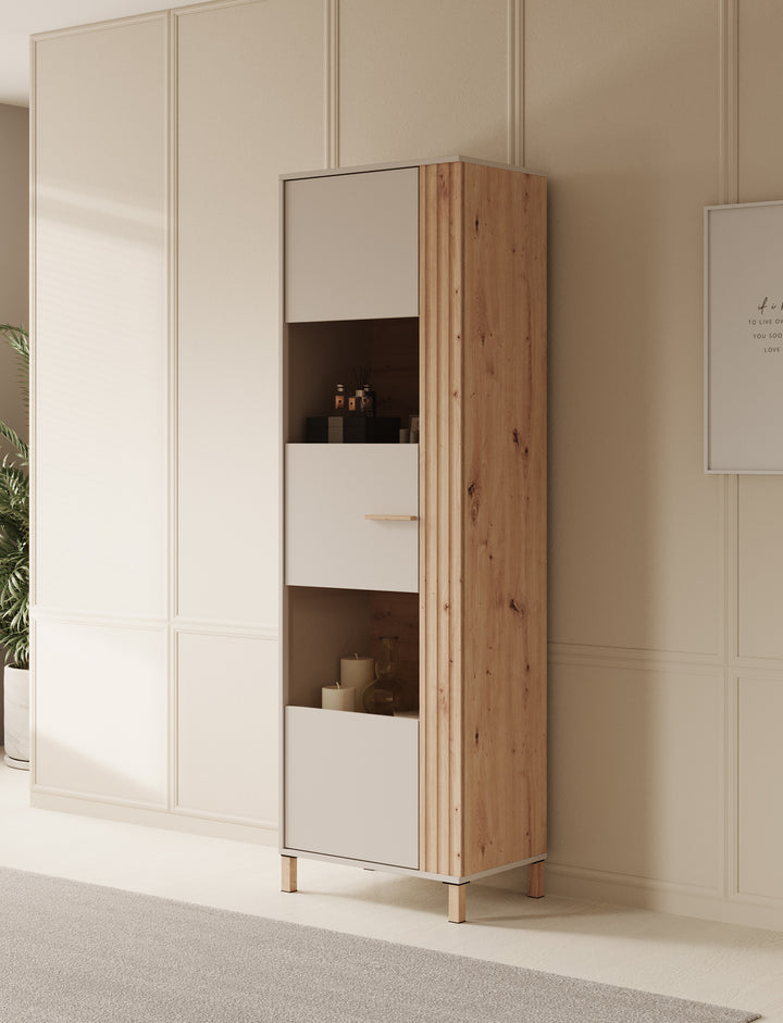 Bahia - Vitrinekast - Beige - 60x40x193 cm