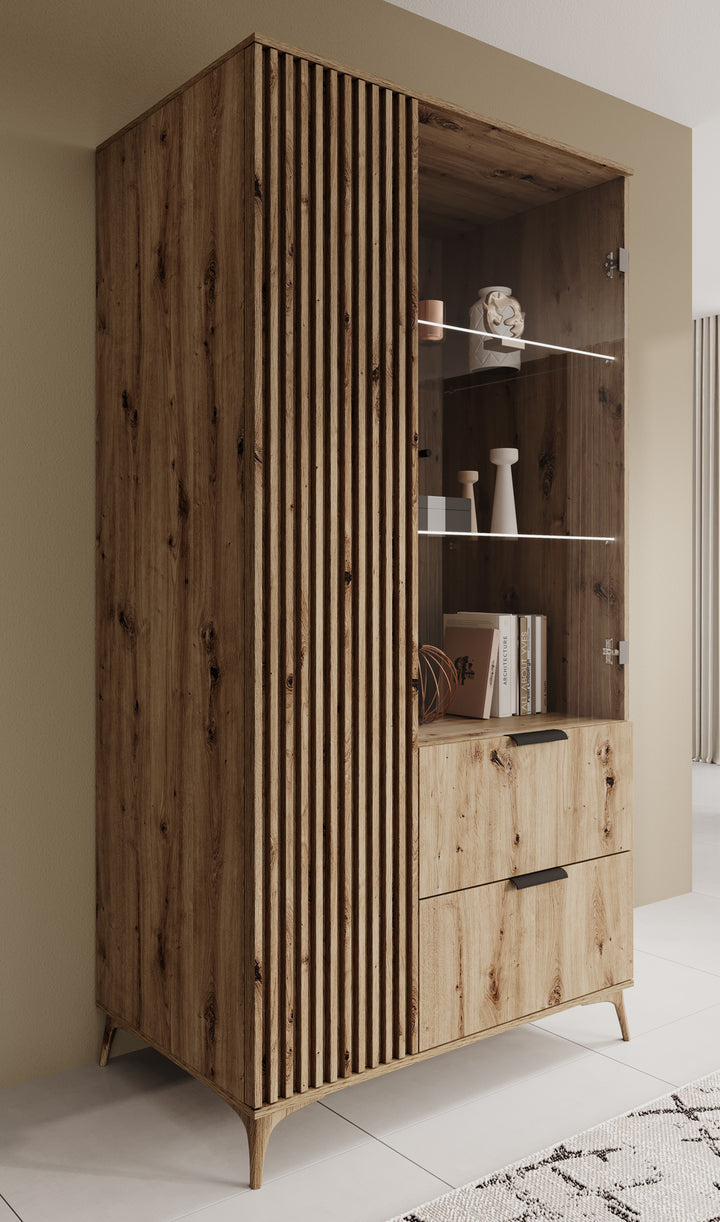 Evy - Vitrinekast - Eiken - 100x60x192 cm