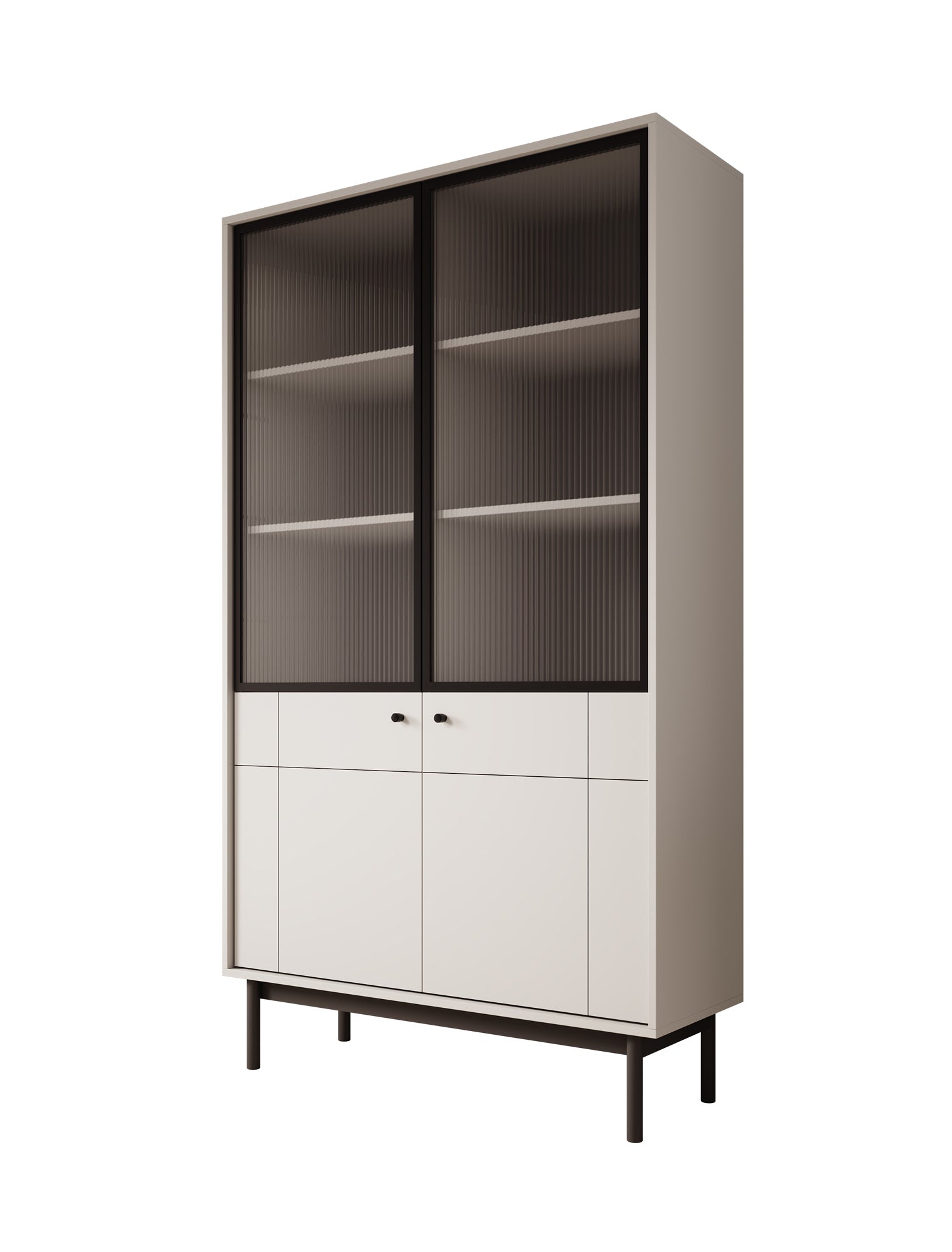 Jules 1 - Vitrinekast - Beige - 104x39x185 cm