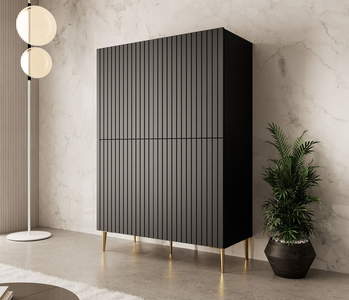 King - Opbergkast 2 deuren - Zwart - 100x45x146 cm