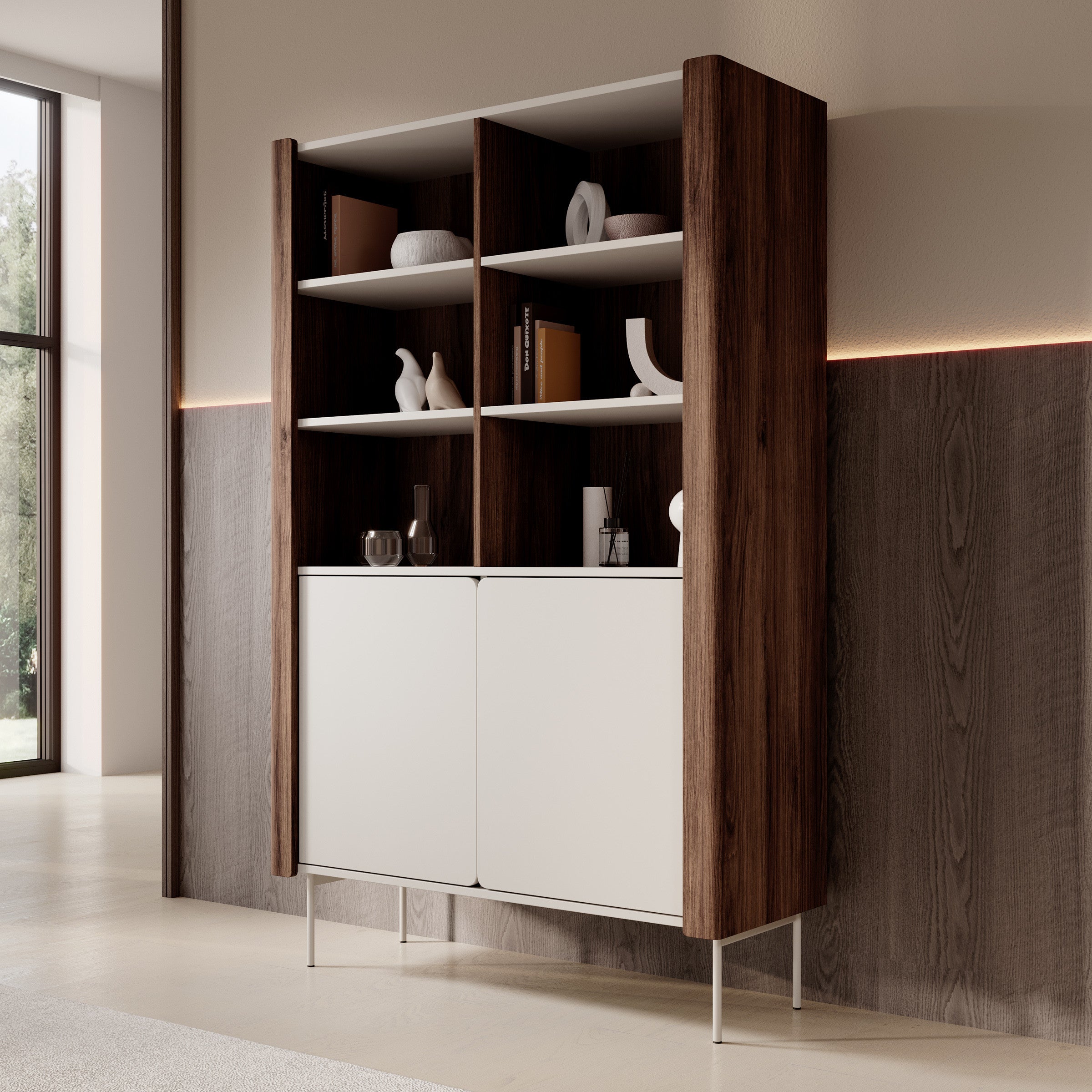 Lux - Vitrinekast - Beige
