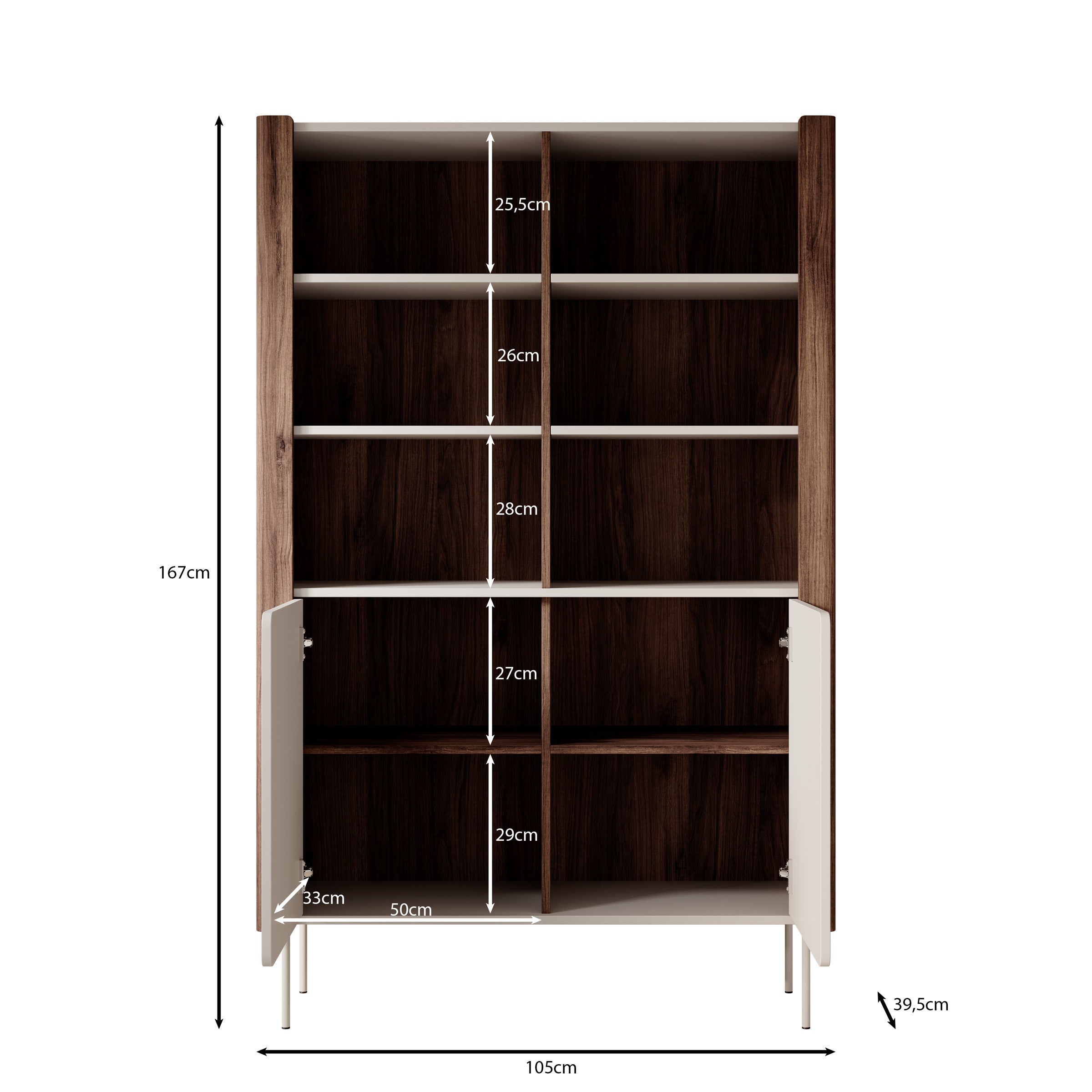 Lux - Vitrinekast - Beige