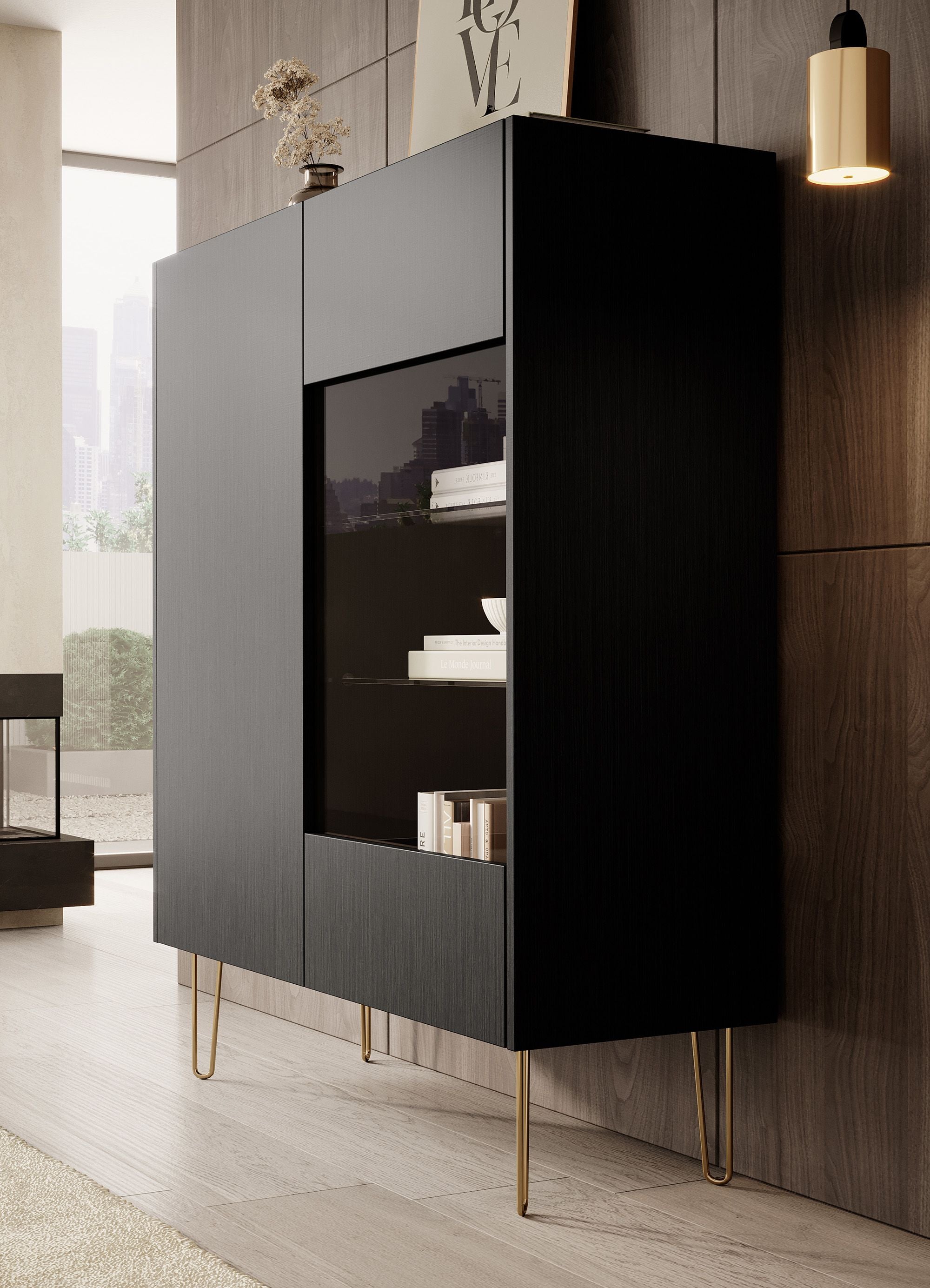 Hacienda - Kast - Zwart - 97x37x122 cm