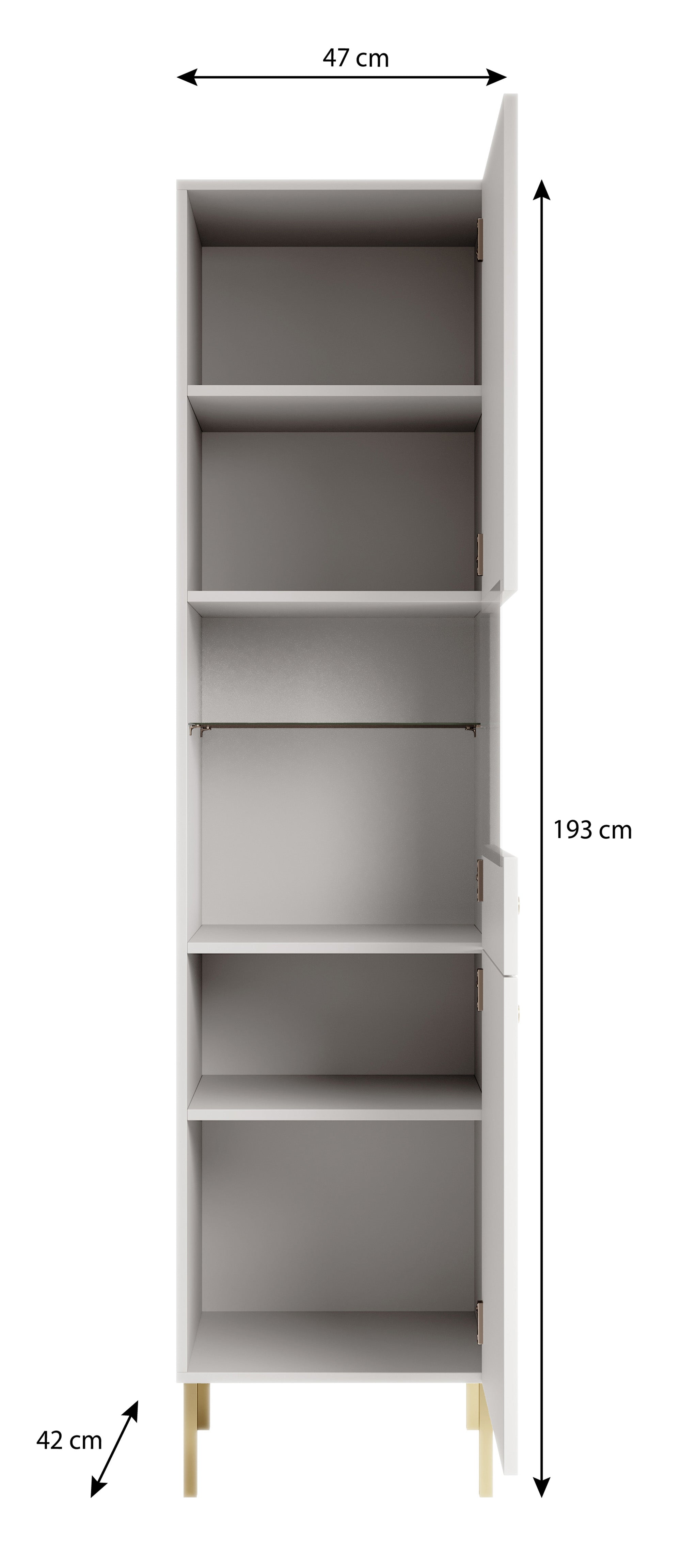 Vermont - Vitrinekast - Antraciet - 47x42x193 cm