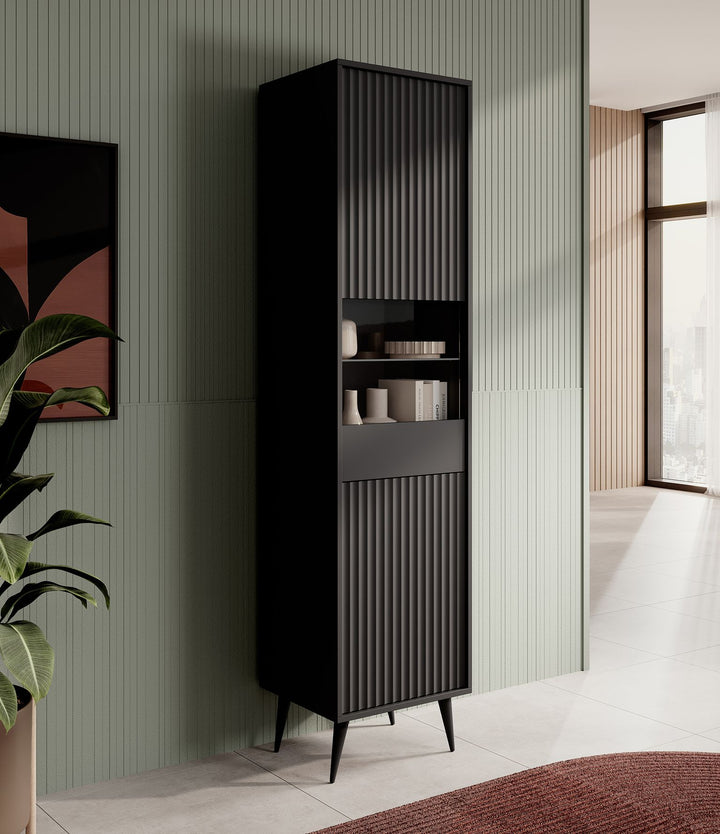 Winq - Vitrinekast - Antraciet - 47x40x193 cm