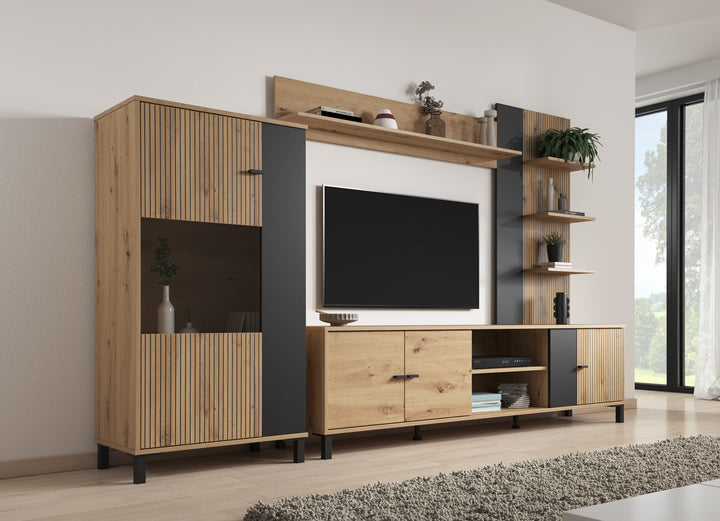 Austin - Wandmeubel - Eiken - 188x40x52 cm