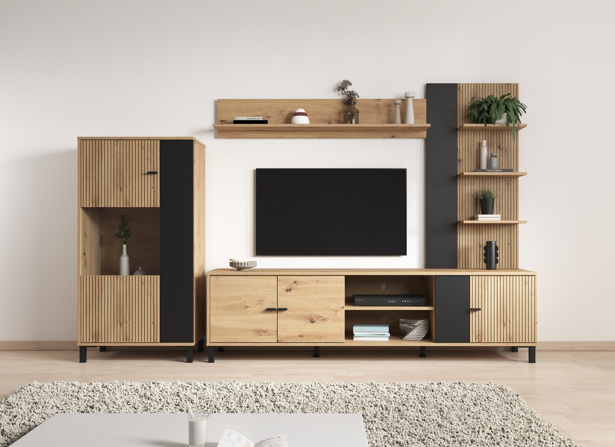Austin - Wandmeubel - Eiken - 188x40x52 cm