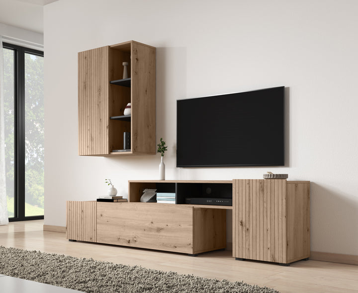 Barios - Wandmeubel - Eiken - 199x42x53 cm
