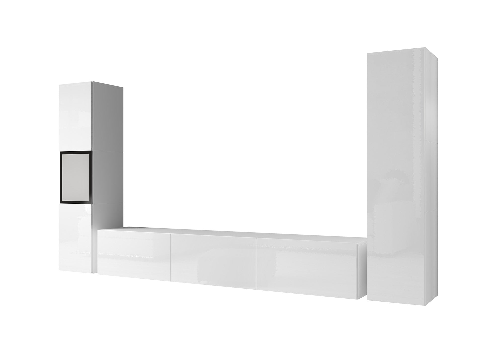 Bonzo 3 - Wandmeubel - Wit - 180x33x30 cm