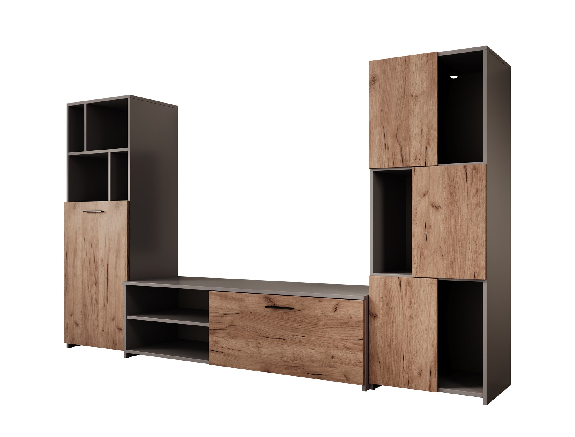 Jakarta - Wandmeubel - Eiken - 240x35x137 cm