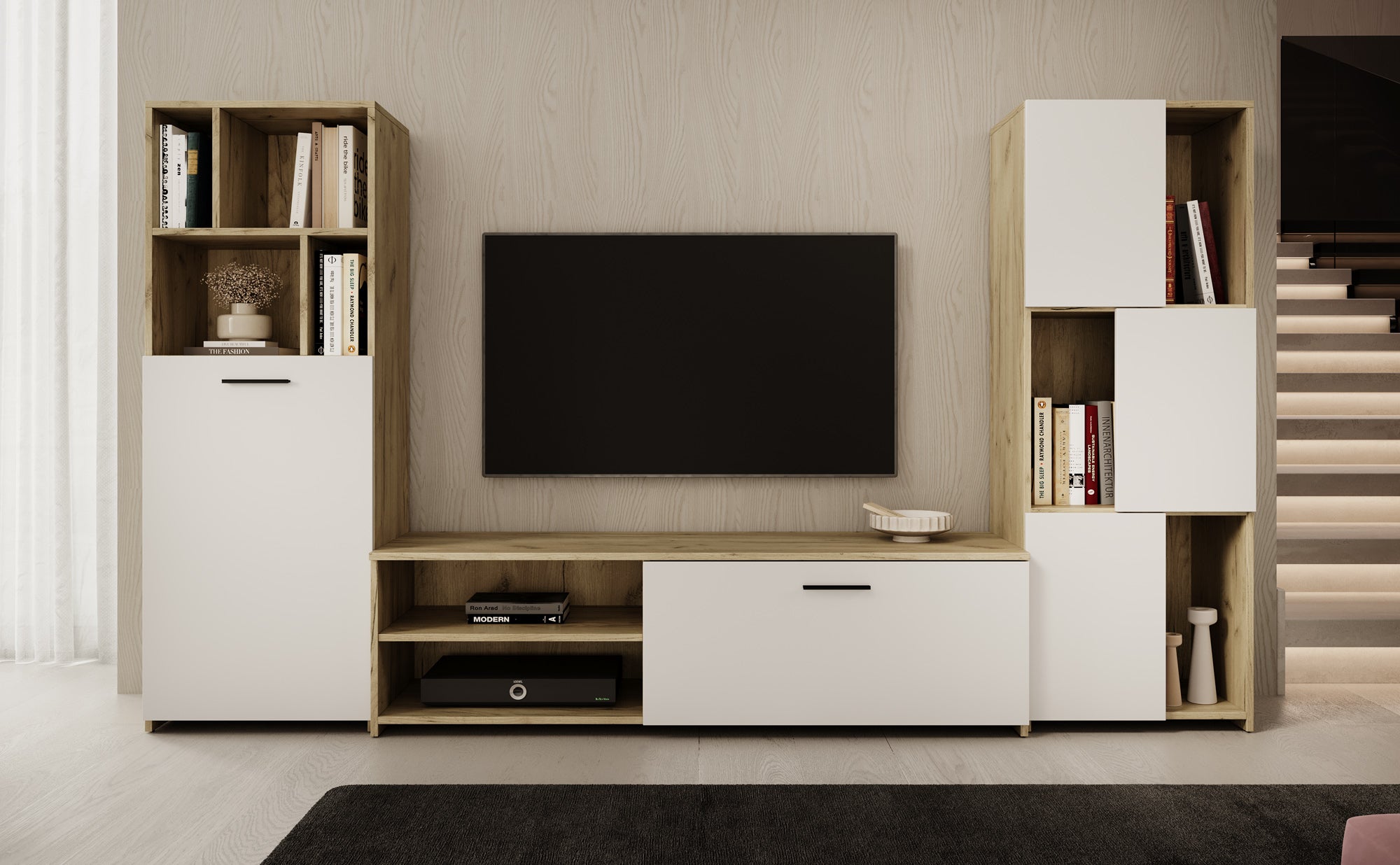 Jakarta - Wandmeubel - Wit - 240x35x137 cm