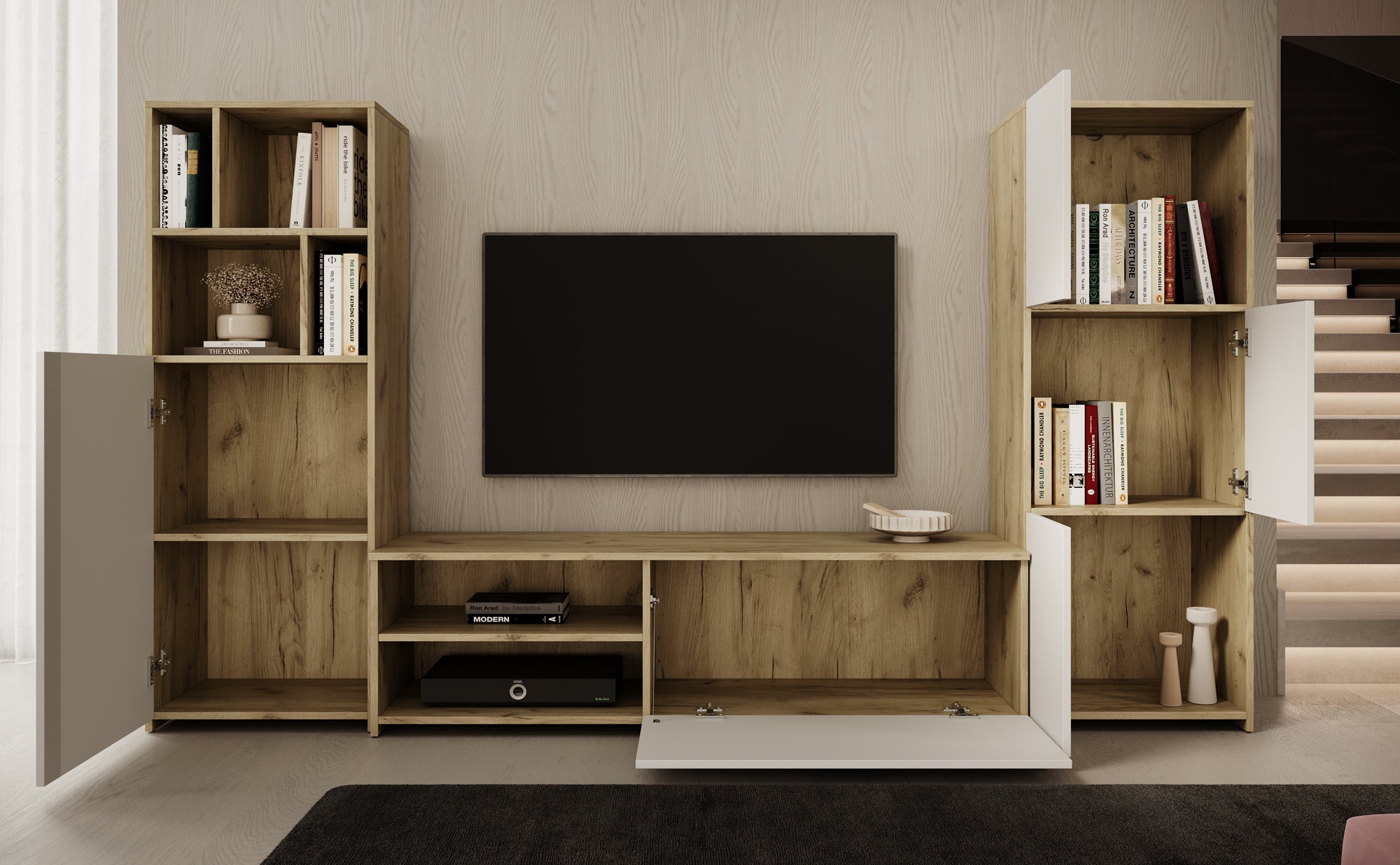 Jakarta - Wandmeubel - Wit - 240x35x137 cm