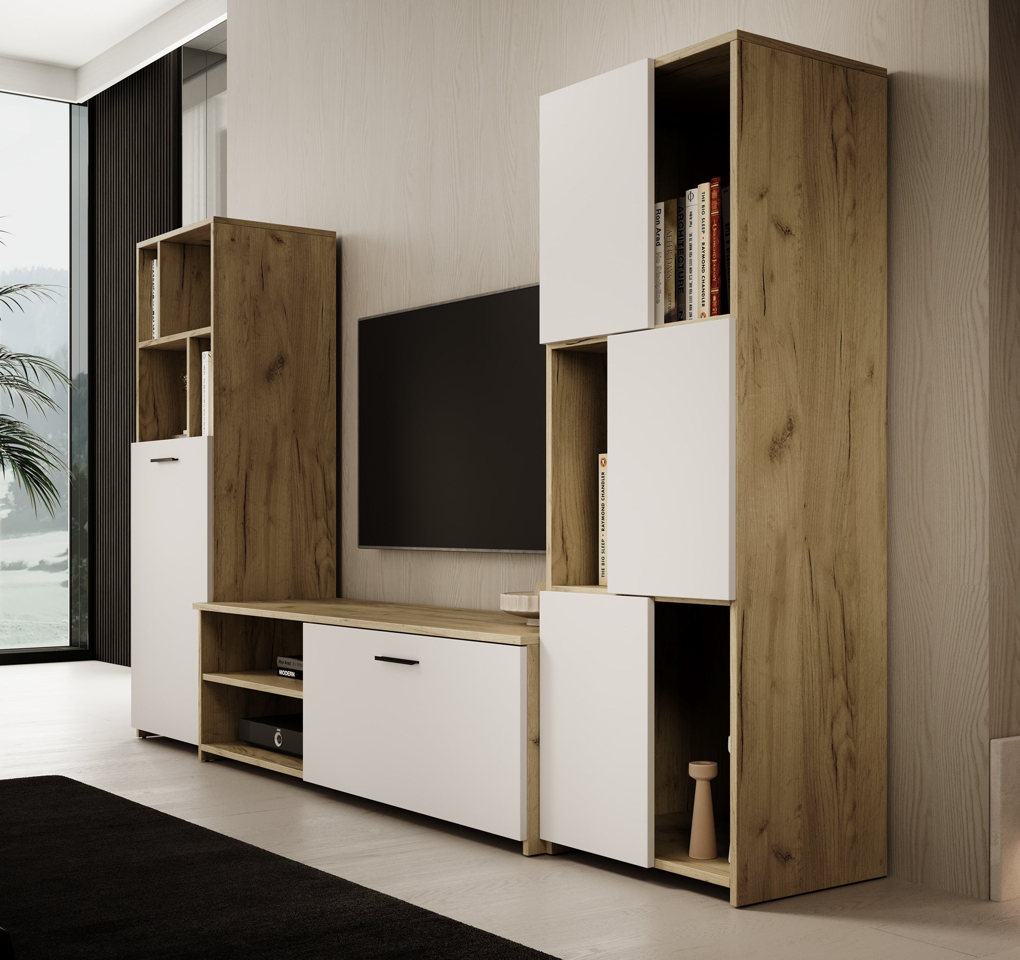 Jakarta - Wandmeubel - Wit - 240x35x137 cm