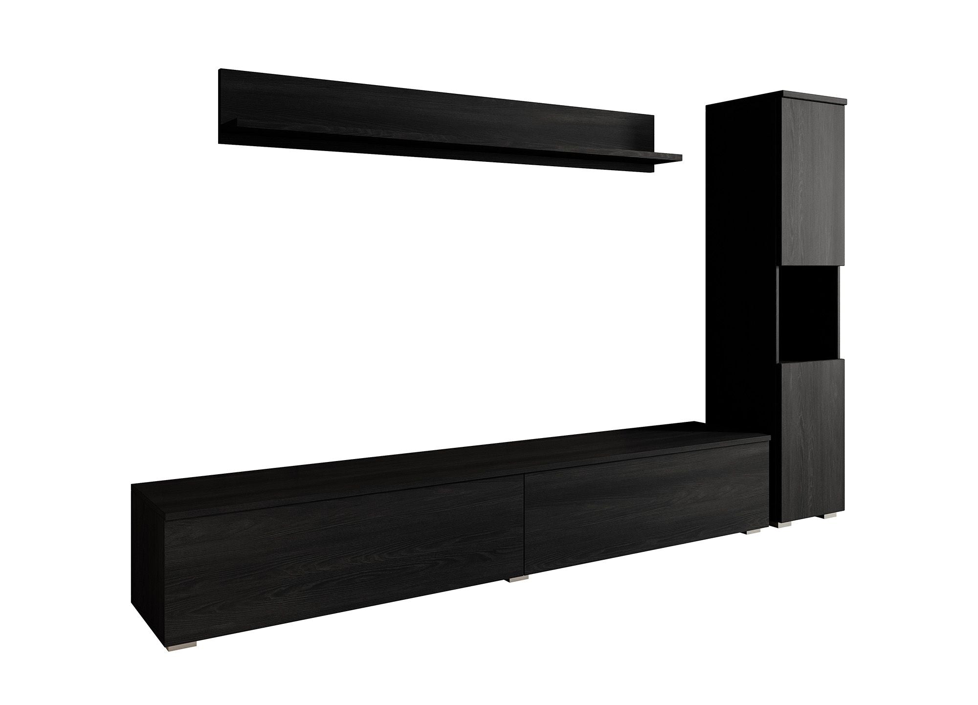 Pure - Wandmeubel - Zwart - 180x33x32 cm