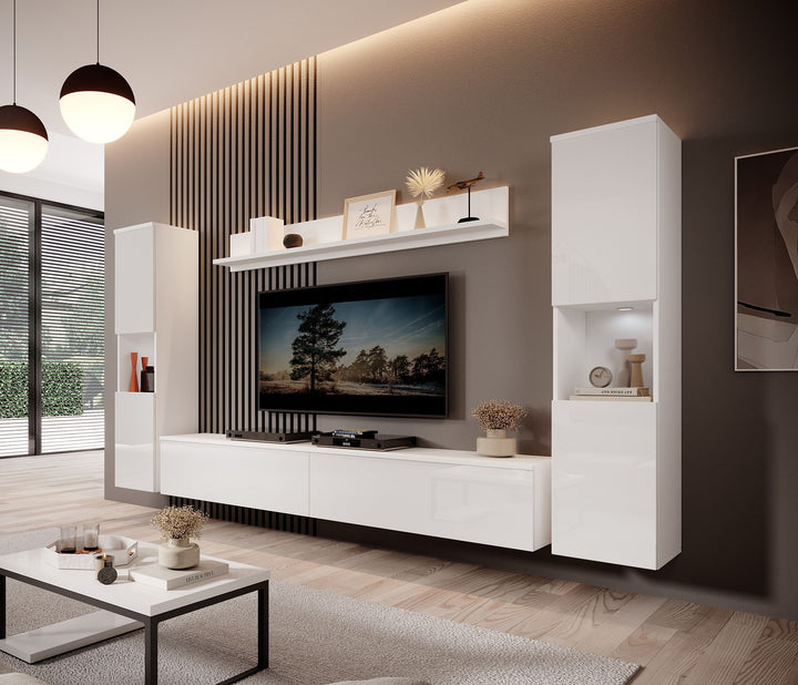 Pure XL - Wandmeubel - Wit - 180x33x130 cm