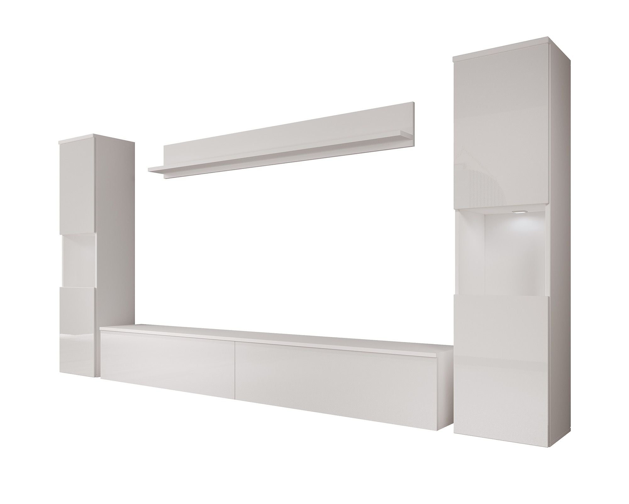 Pure XL - Wandmeubel - Wit - 180x33x130 cm