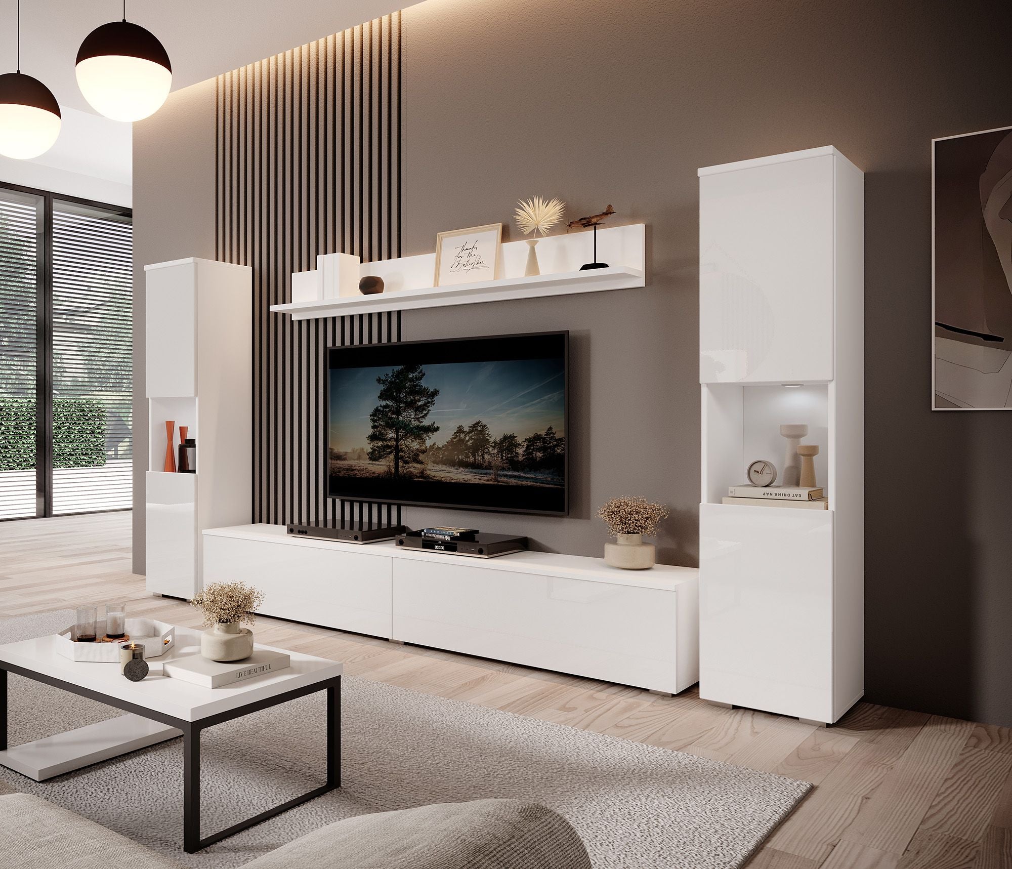 Pure XL - Wandmeubel - Wit - 180x33x130 cm