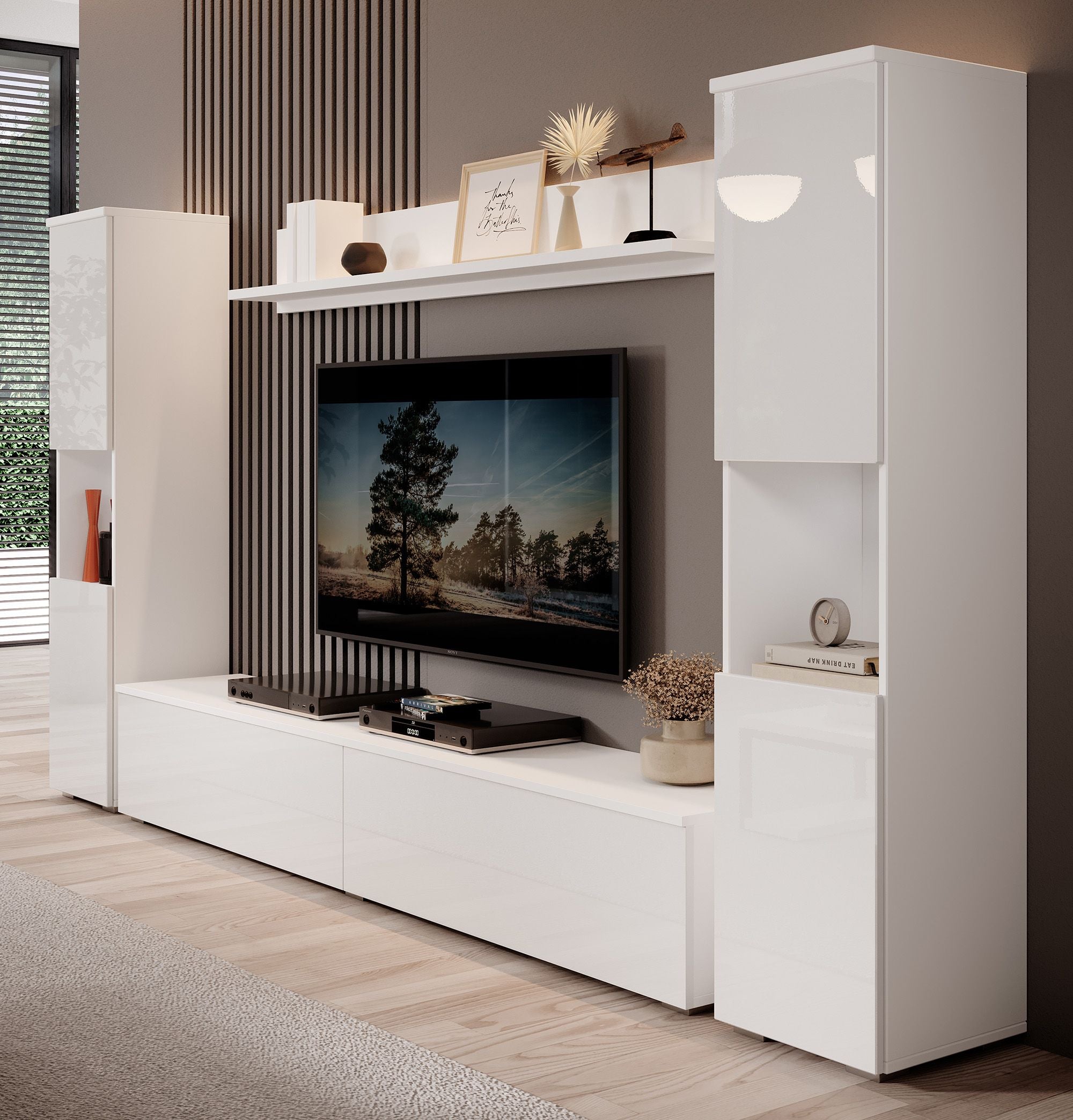 Pure XL - Wandmeubel - Wit - 180x33x130 cm