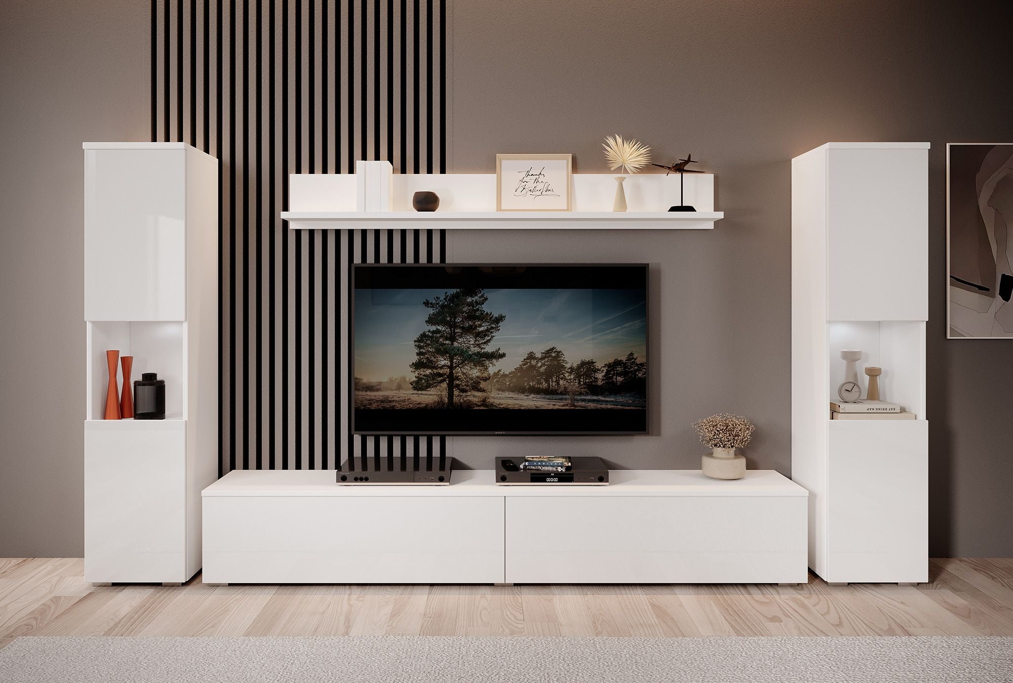Pure XL - Wandmeubel - Wit - 180x33x130 cm