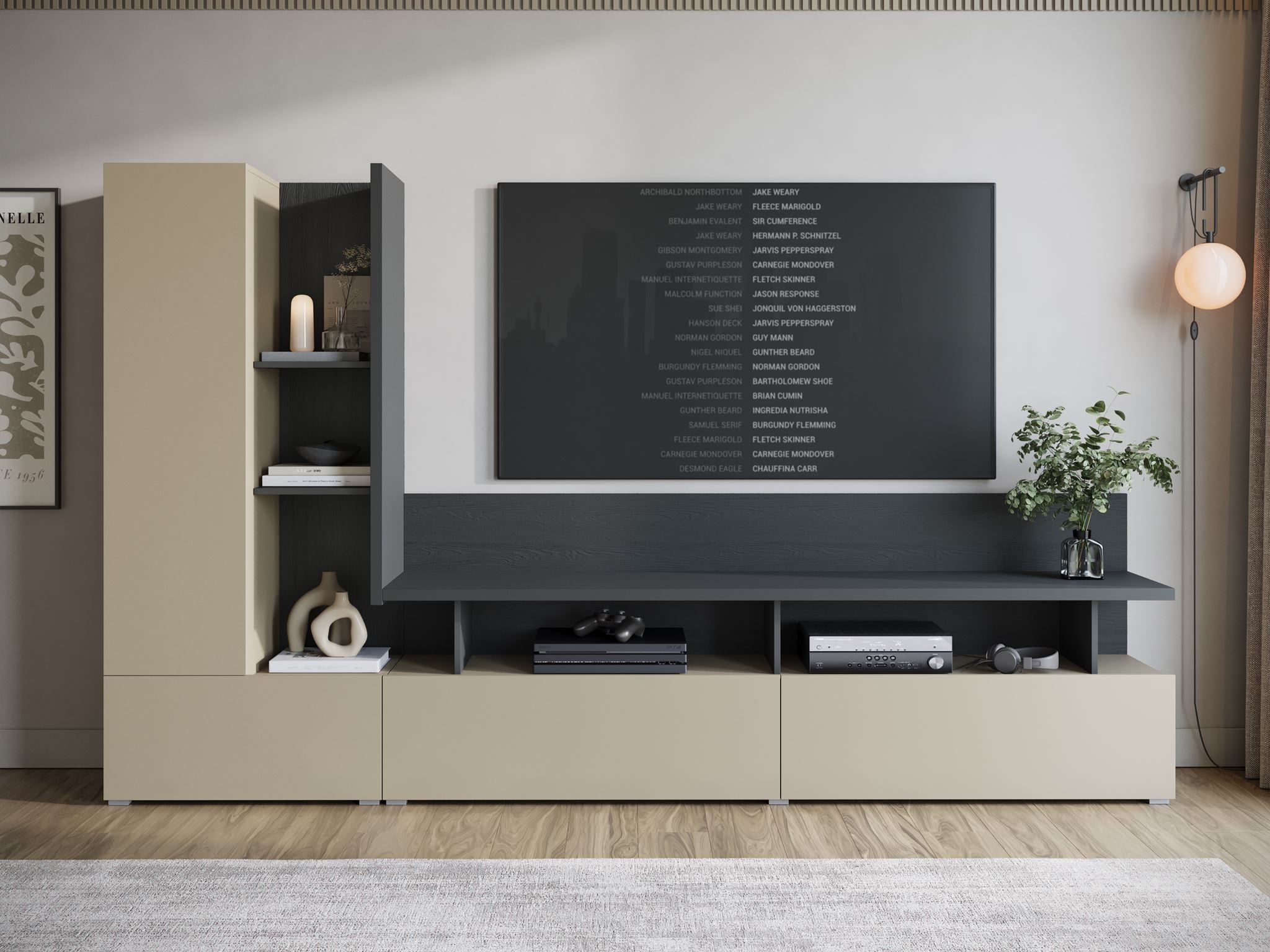 Sekai - Wandmeubel - Beige - 270x40x162 cm