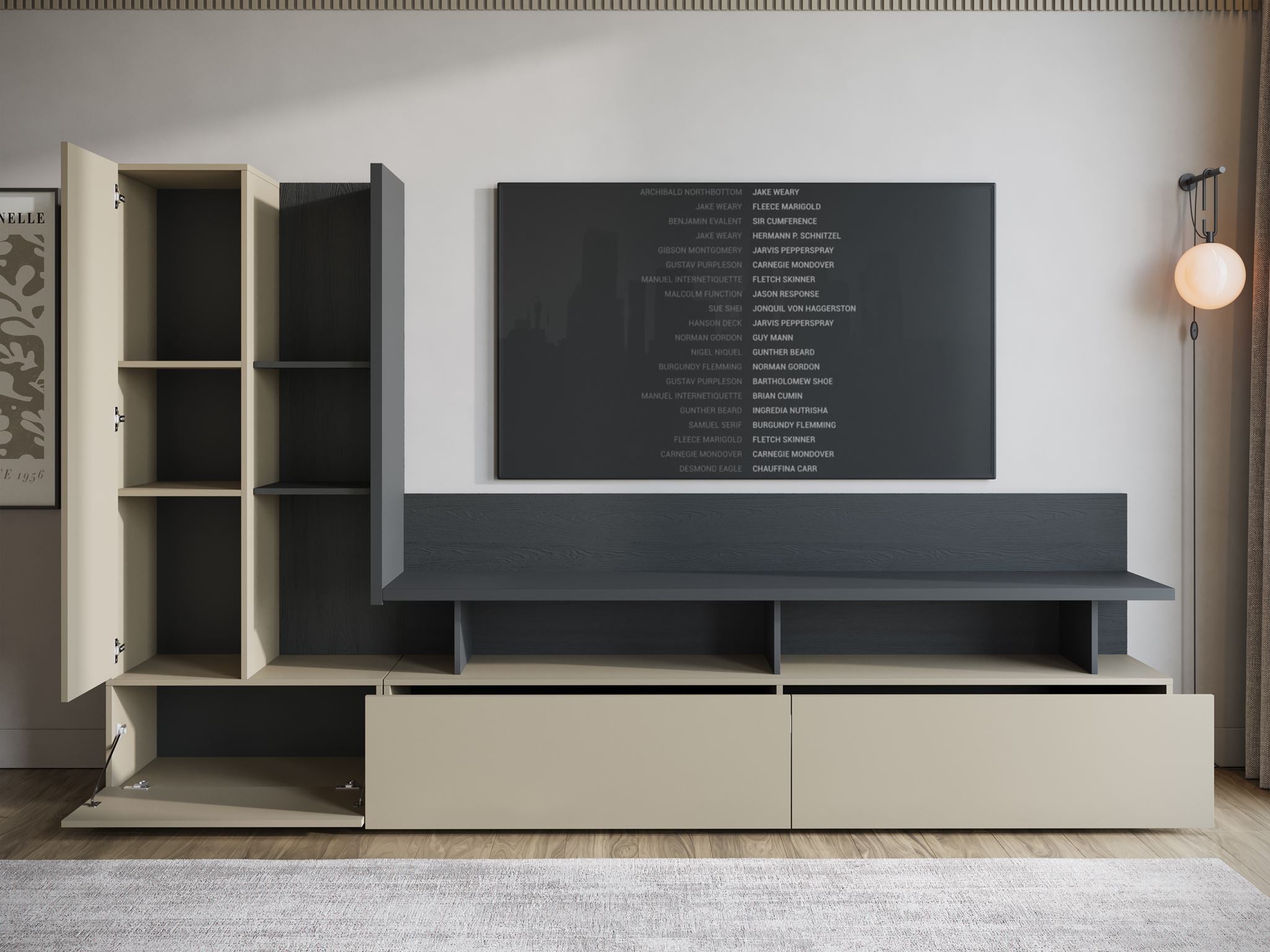 Sekai - Wandmeubel - Beige - 270x40x162 cm