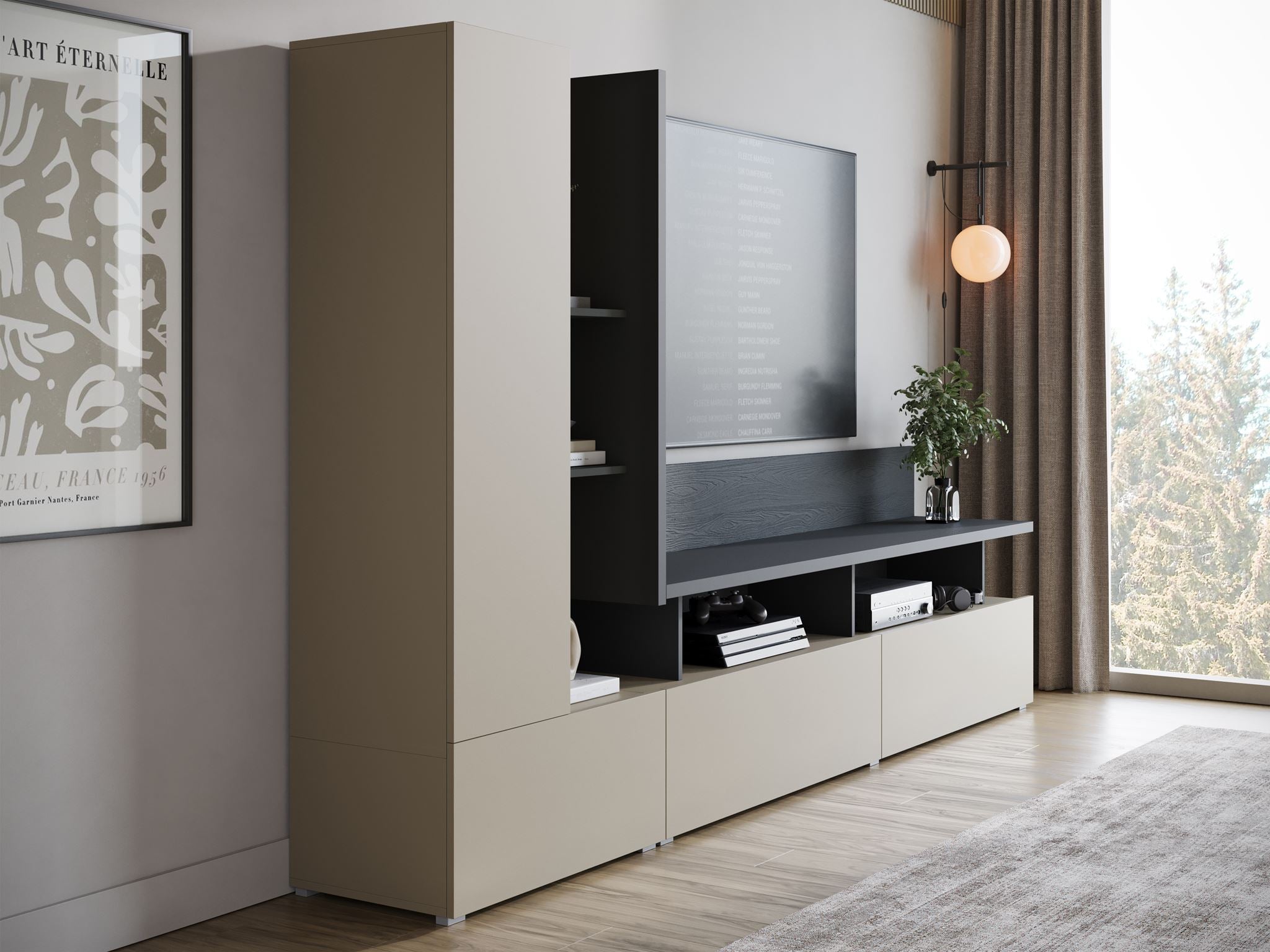 Sekai - Wandmeubel - Beige - 270x40x162 cm
