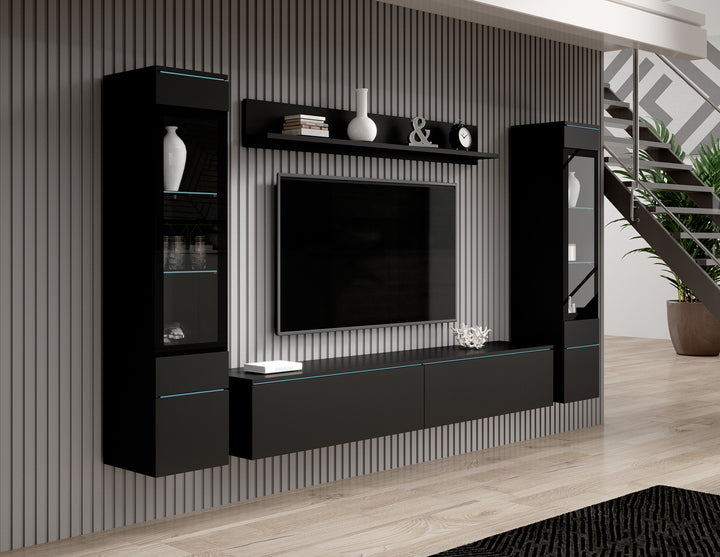 Variety - Wandmeubel - Zwart - 180x33x32 cm