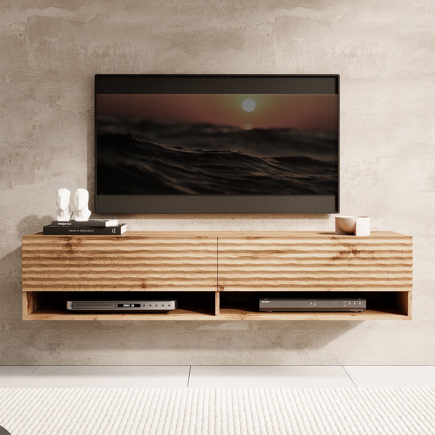 Asino - TV-Meubel  - Wave eiken  - 140 cm