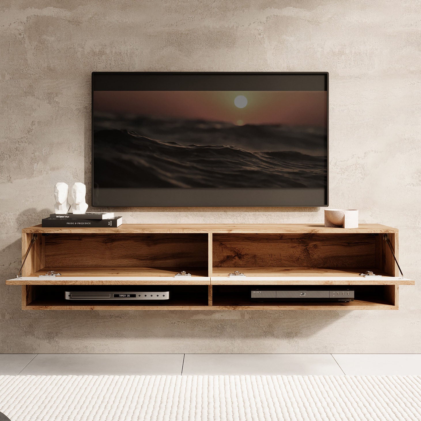 Asino - TV-Meubel  - Wave eiken  - 140 cm